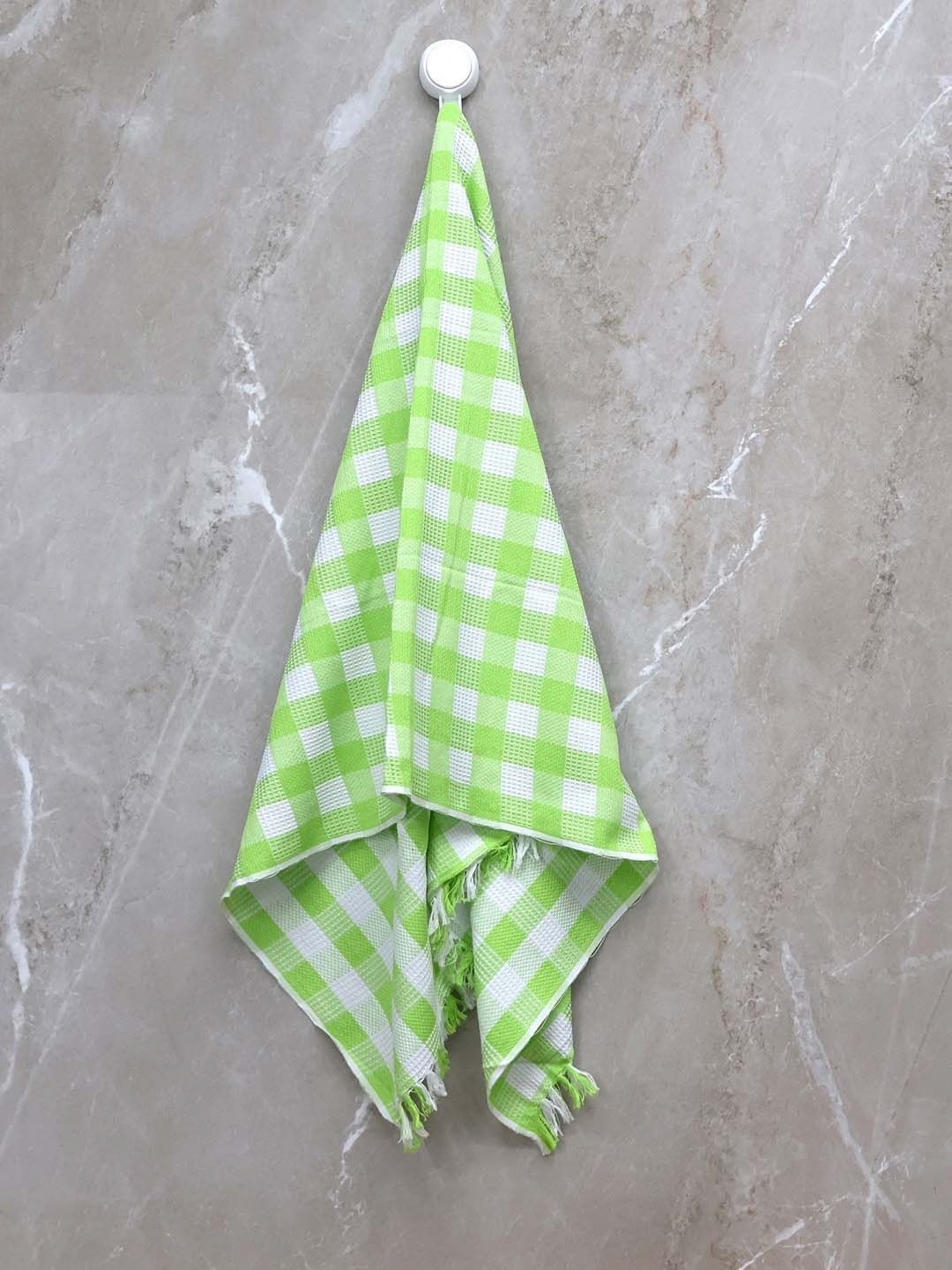 

BOMBAY DYEING Lime Green & White Striped Pure Cotton 200 GSM Bath Towel