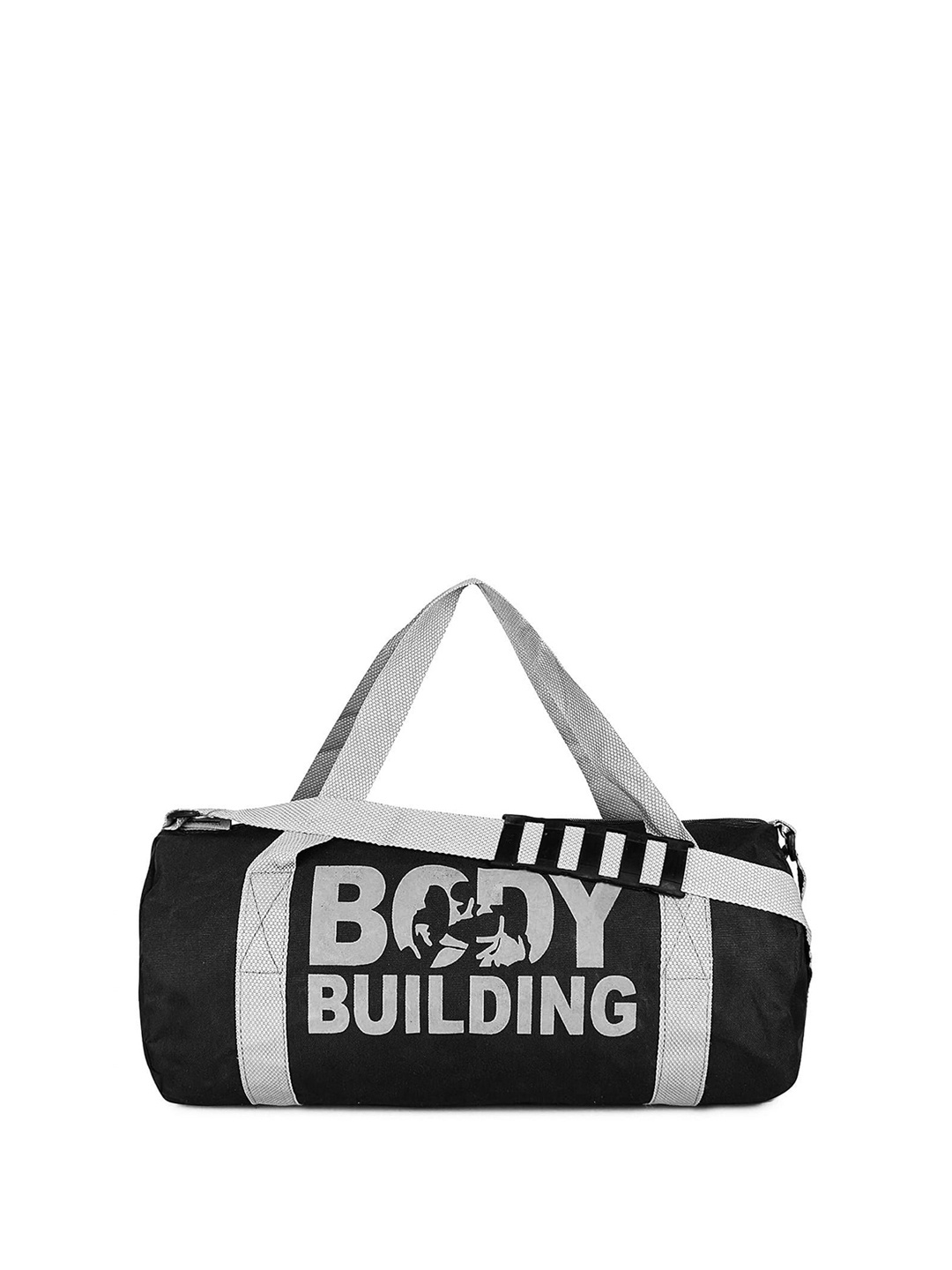 

GROUPERS Unisex Printed Medium Foldable Canvas Sports Duffel Bag, Black