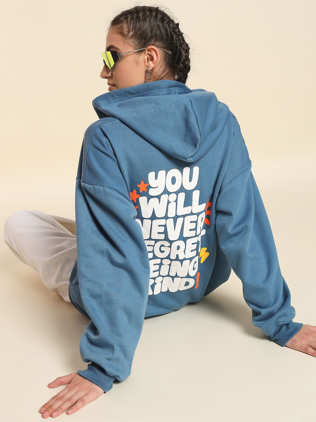 

Dogman Women Colourblocked Hooded Sweatshirt, Teal