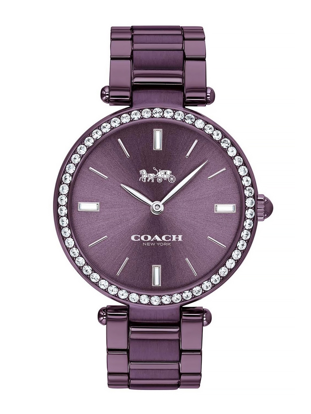 

Coach Women Park Embellished Analogue Watch 14503422, Purple