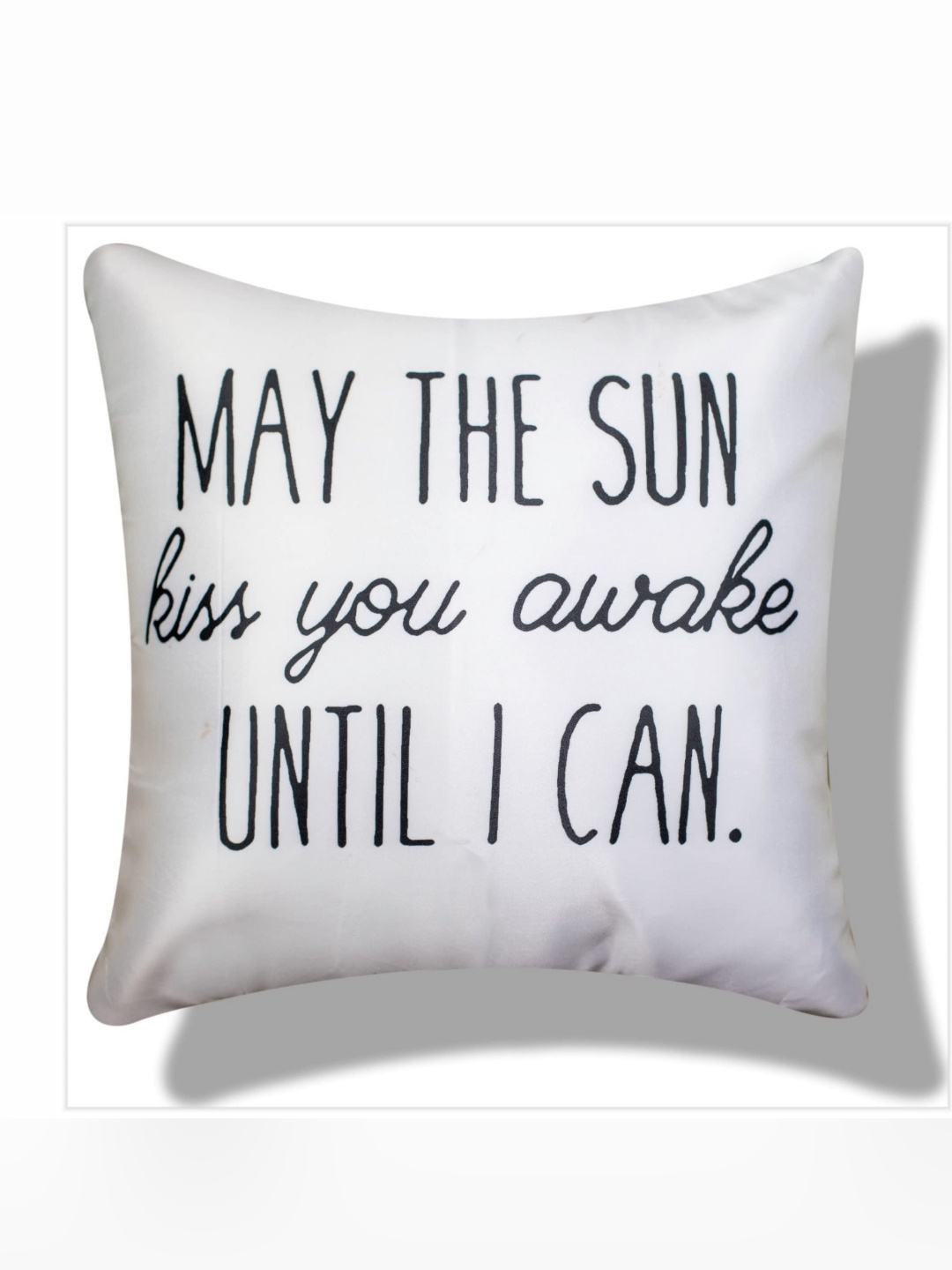 

Vendola White & Black Quirky Printed Satin Square Cushion Cover
