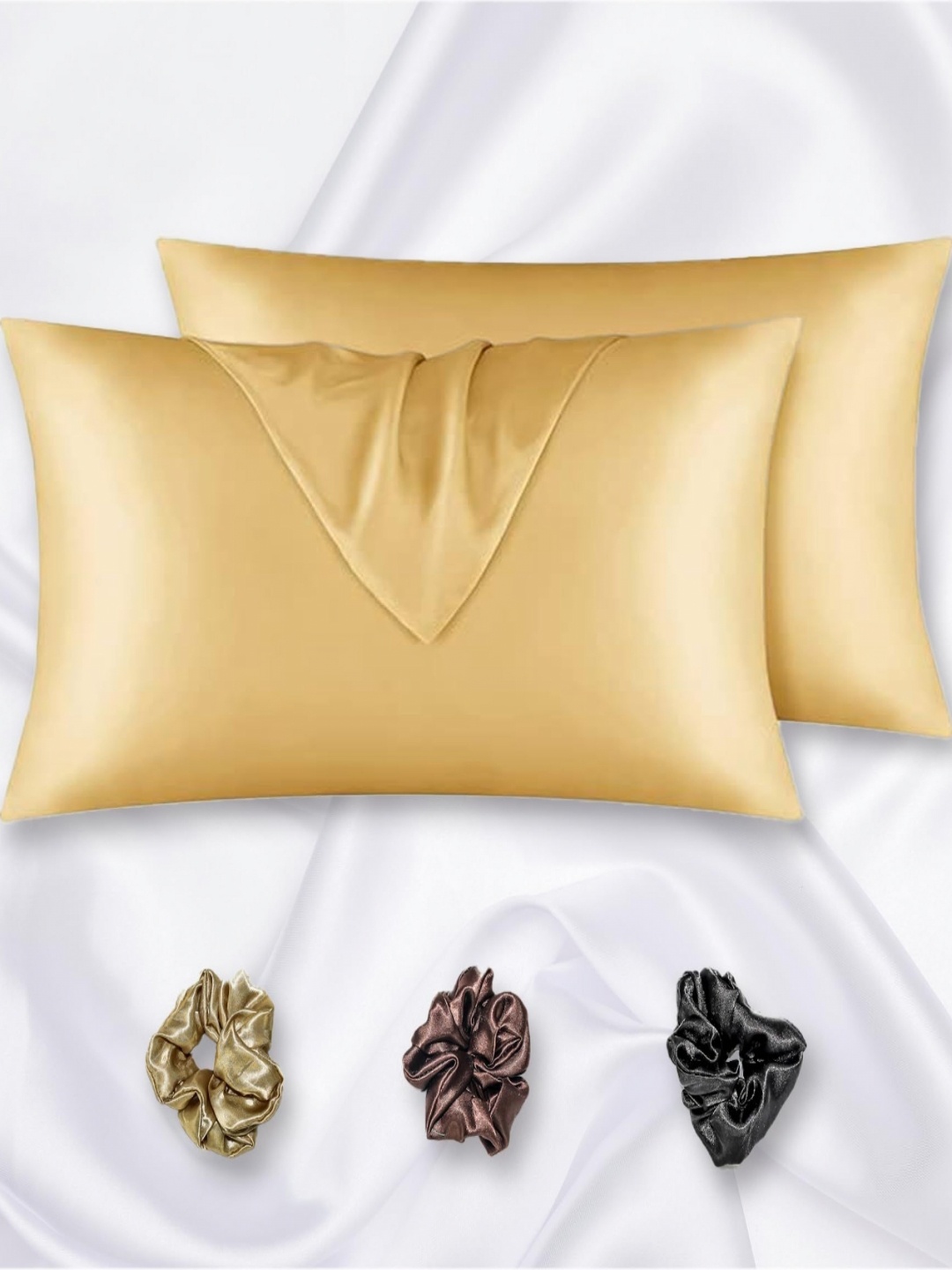 

Vendola Gold-Toned 2 Pieces Satin Rectangle Cushion Covers