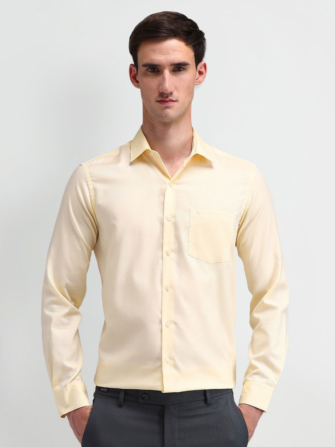 

Arrow Men Modern Slim Fit Opaque Formal Shirt, Yellow