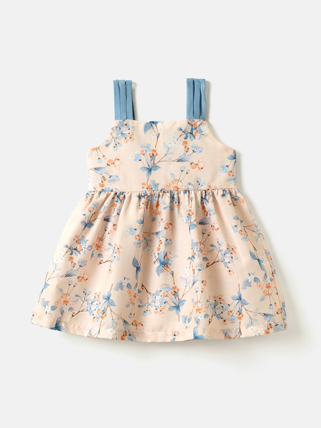 

Nautinati Girls' Floral Printed Strappy Dress, Peach
