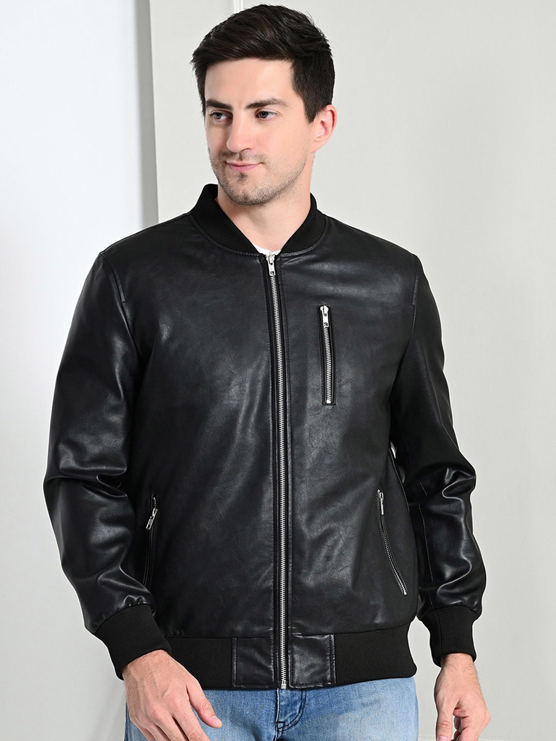 

TBOJ Men Lightweight Biker Jacket, Black