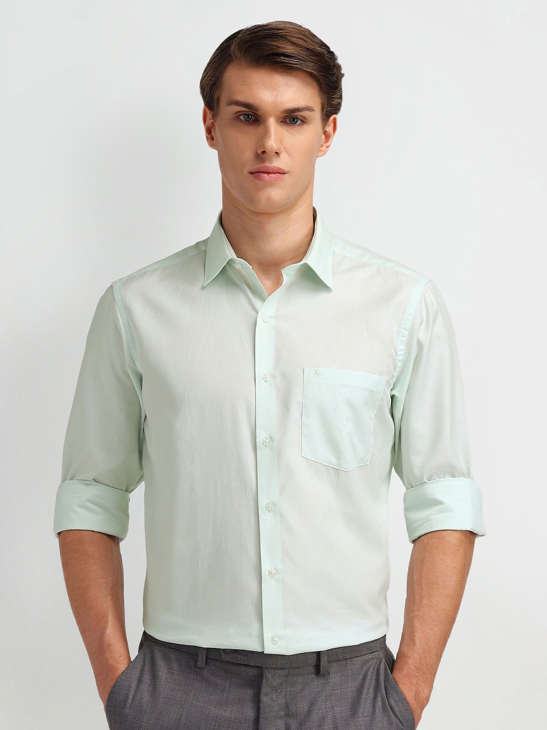 

Arrow Men Classic Opaque Formal Shirt, Green