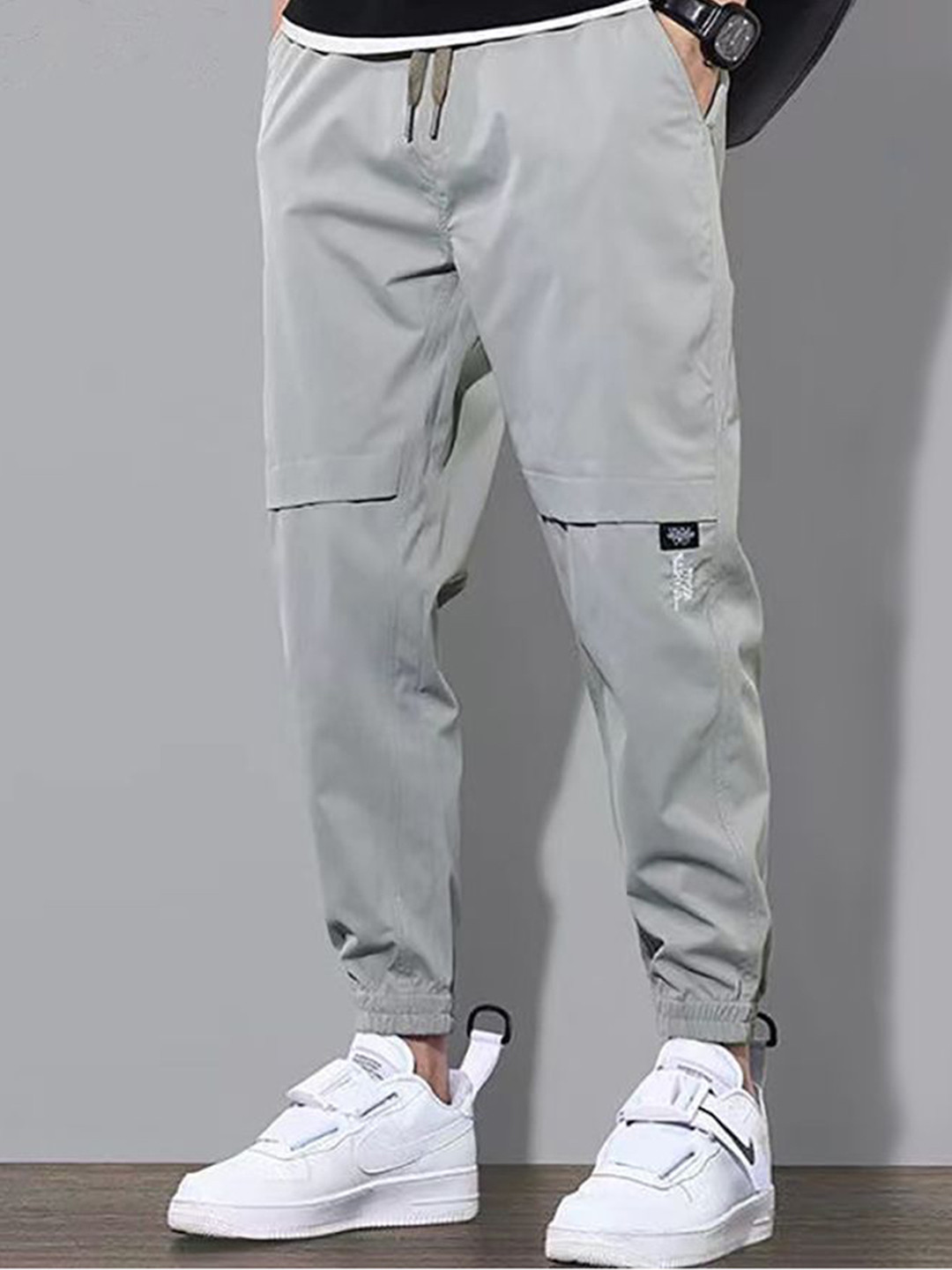 

StyleCast x Revolte Men Pleated Cargos Trousers, Grey