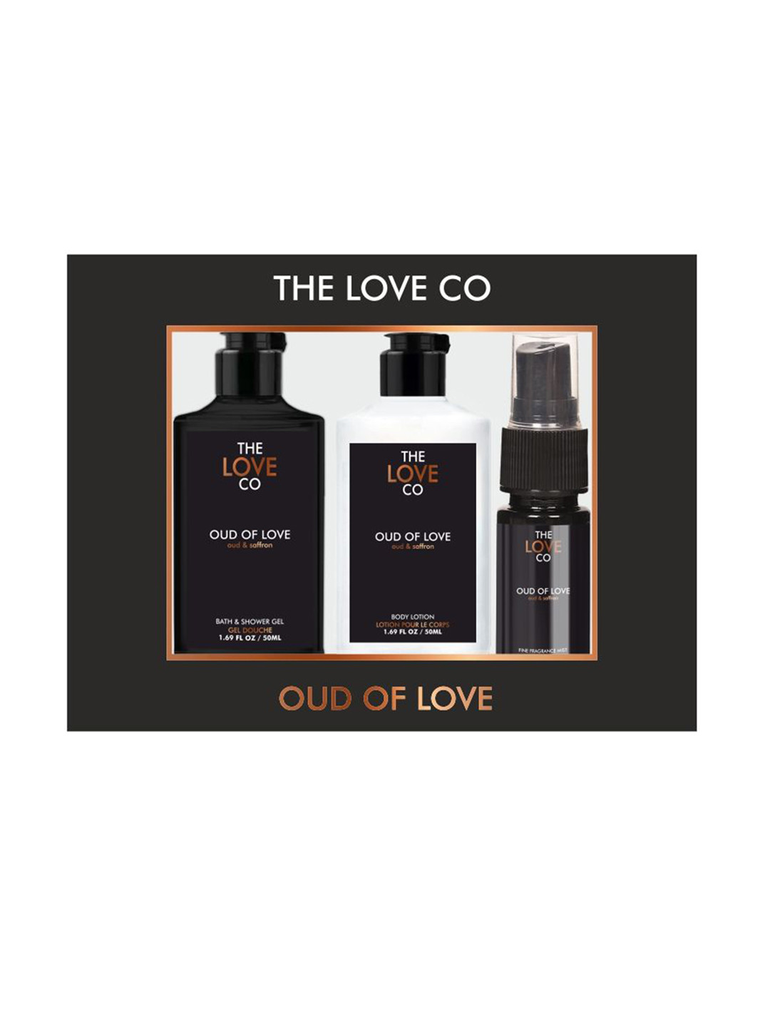 

The Love Co Set Of 3 Oud of Love Bath and Body Gift Set- 115ml, Black