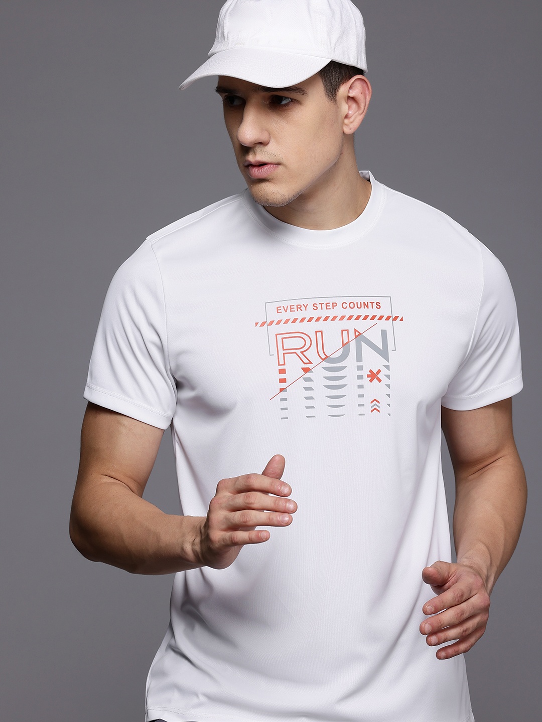 

HRX by Hrithik Roshan Typography Print Running T-shirt, White