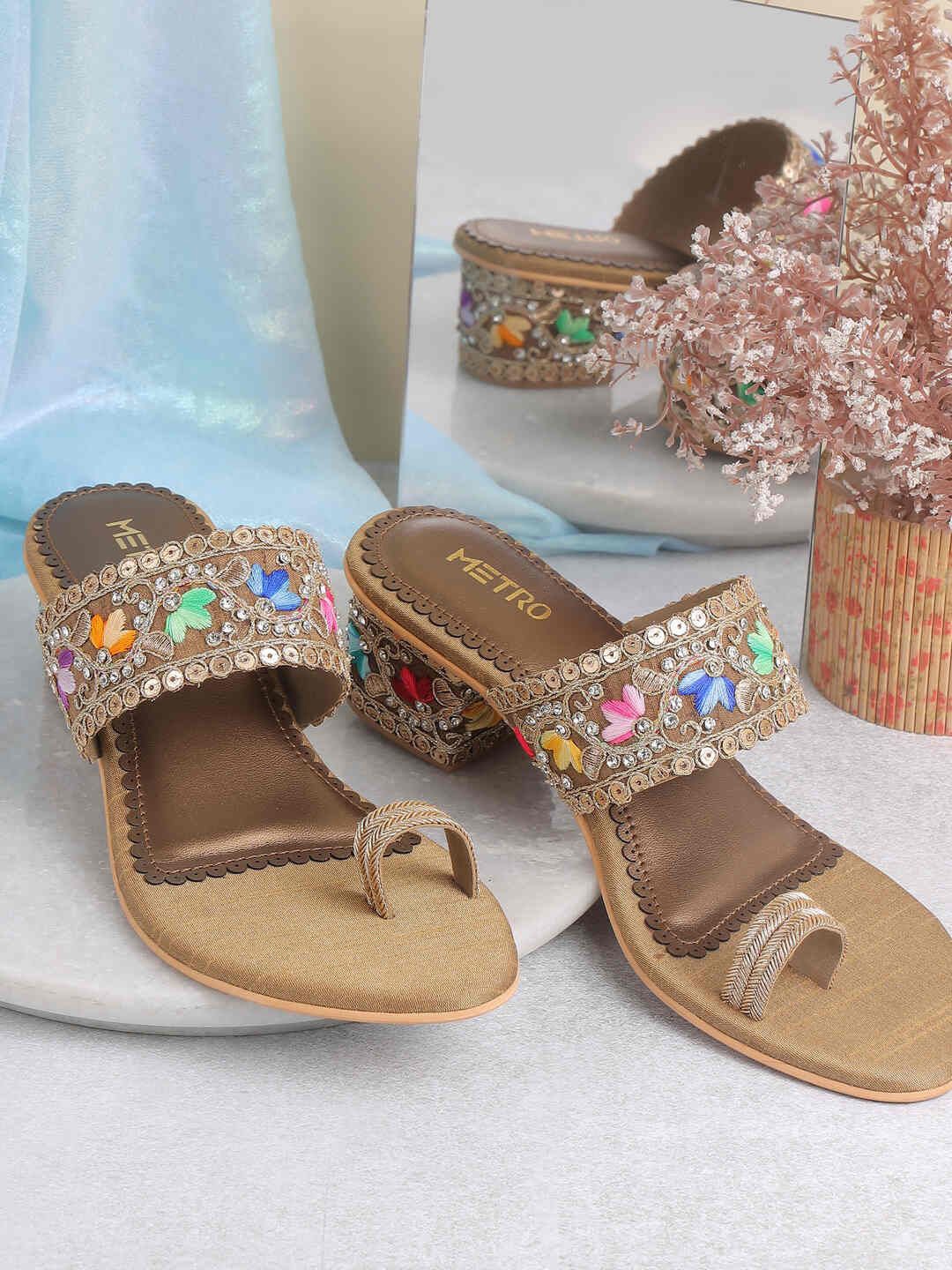 

Metro Embellished Wedge Sandals, Gold