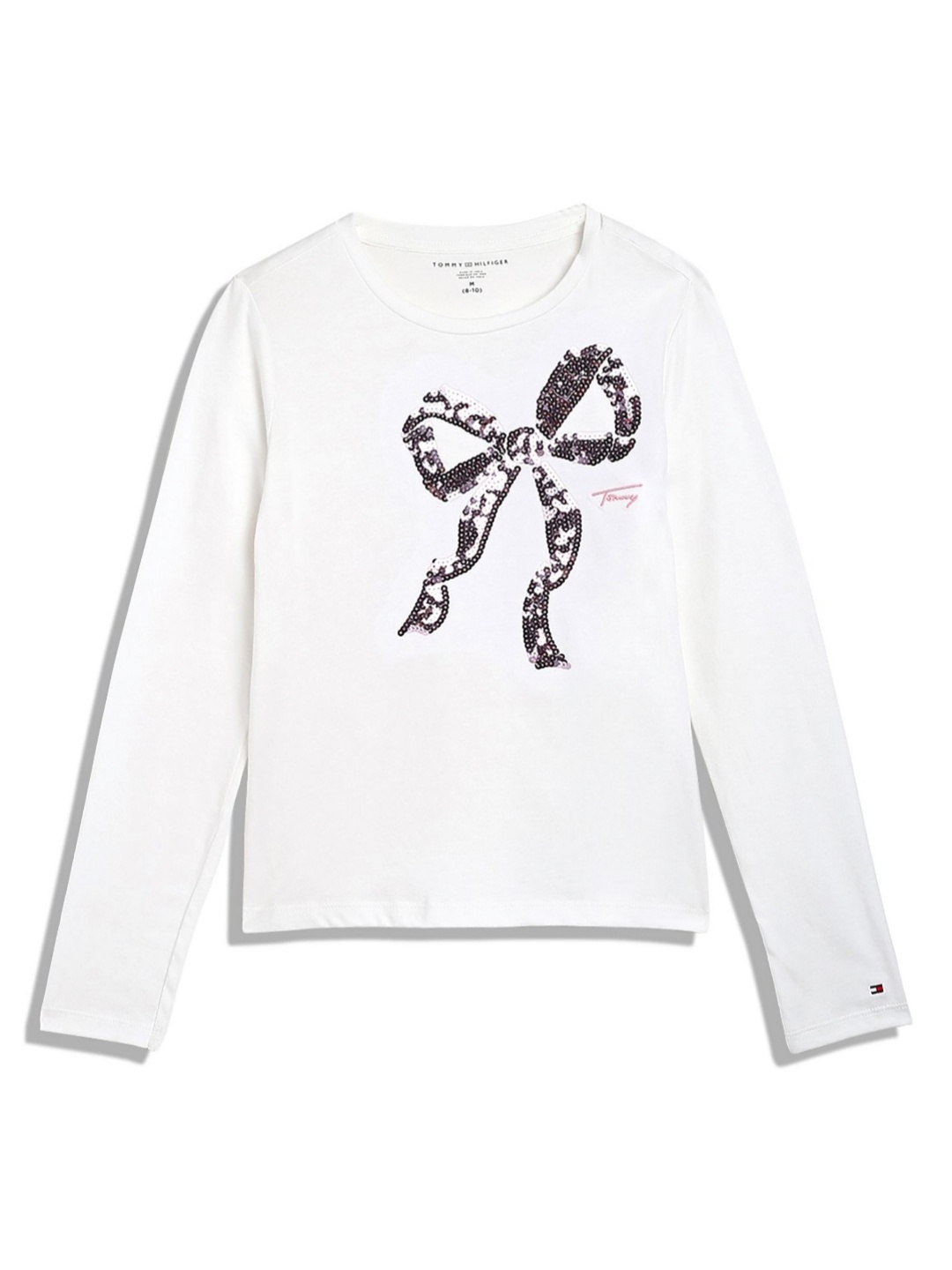 

Tommy Hilfiger Girls Graphic Printed Round Neck Cotton T-shirt, White