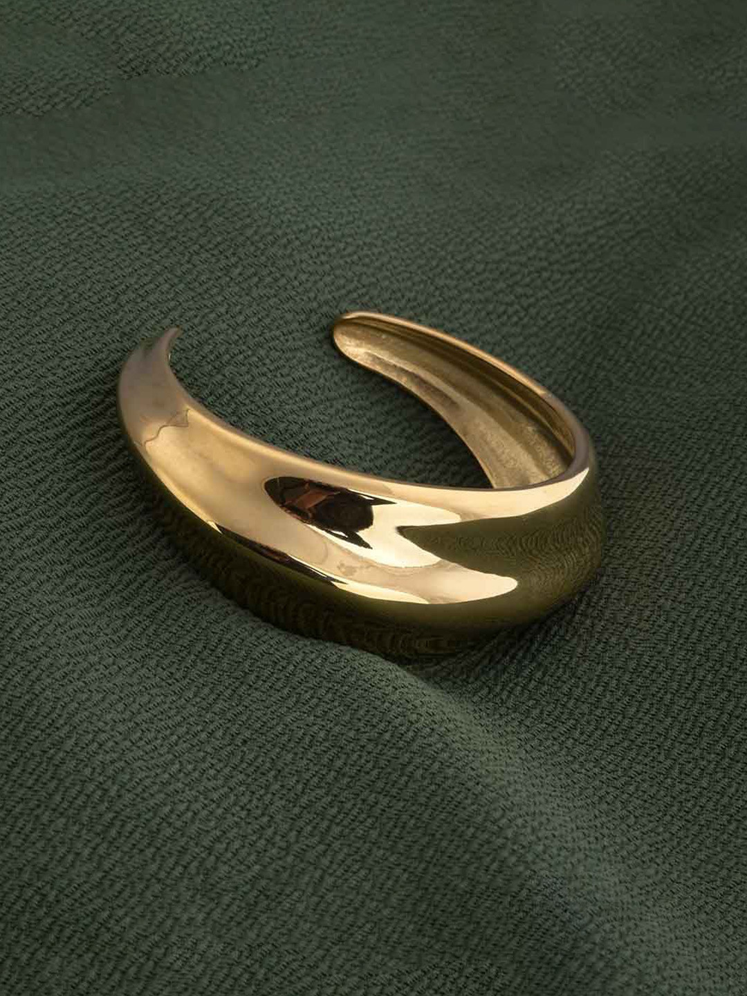 

PALMONAS Gold-Plated Stainless Steel Hinged Cuff Bracelet