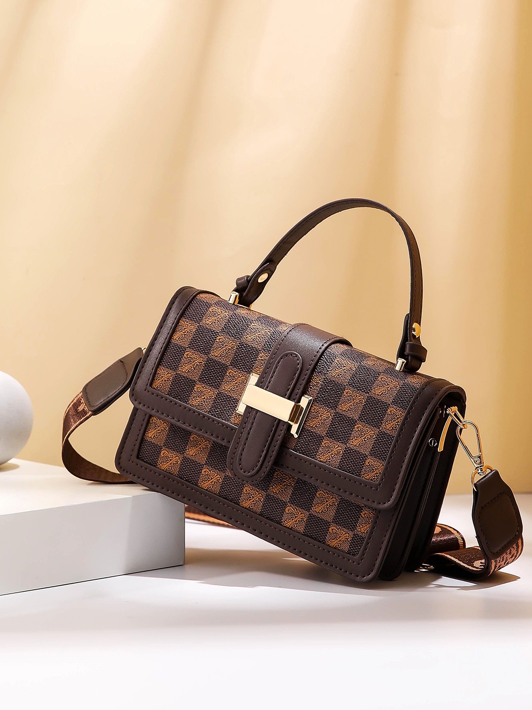 

Diva Dale Women Structured Sling Bag with Tasselled, Brown