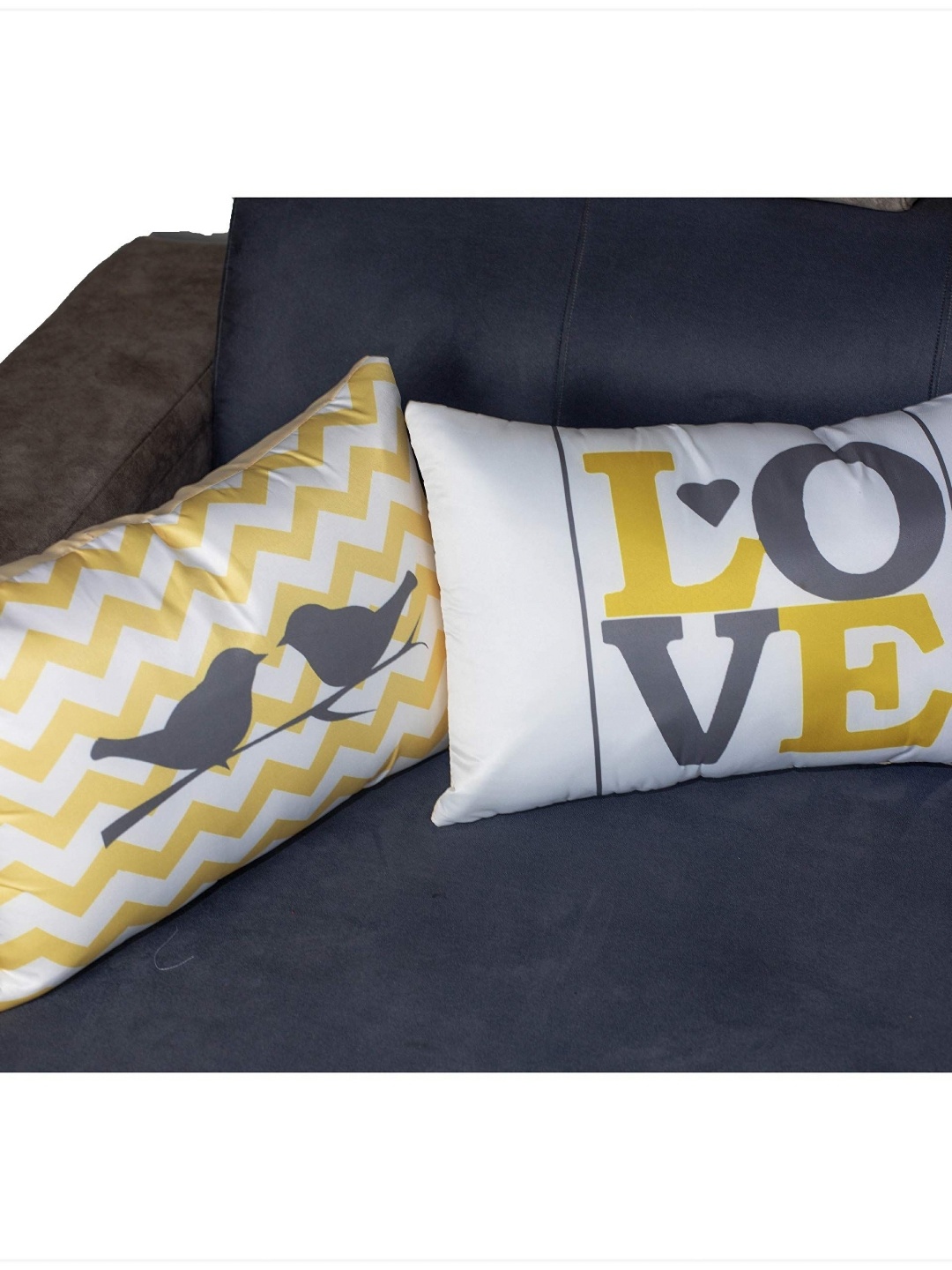 

Vendola Yellow & White2 Pieces Geometric Rectangle Pillows