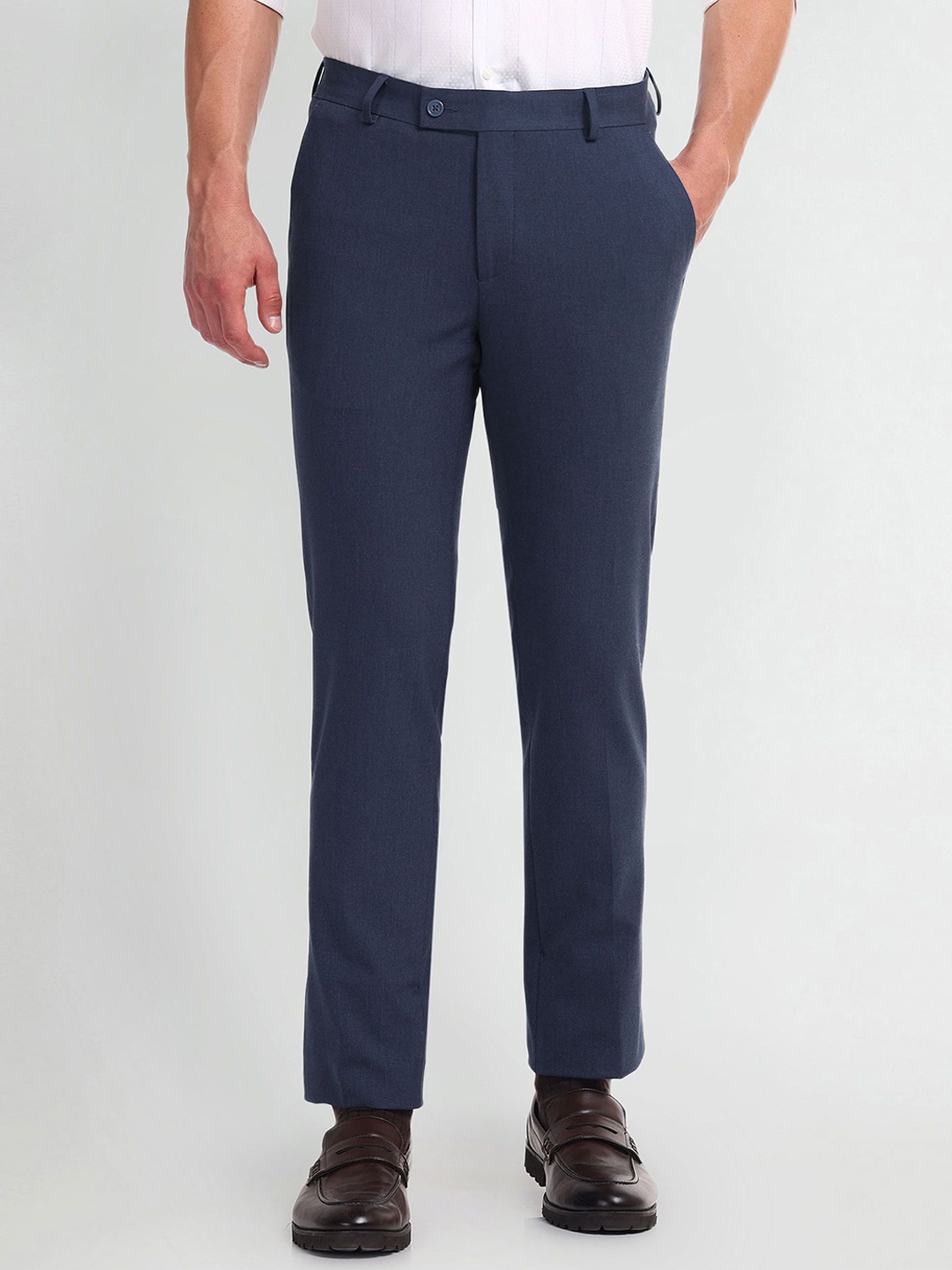 

Arrow Men Mid-Rise Formal Trousers Trousers, Blue