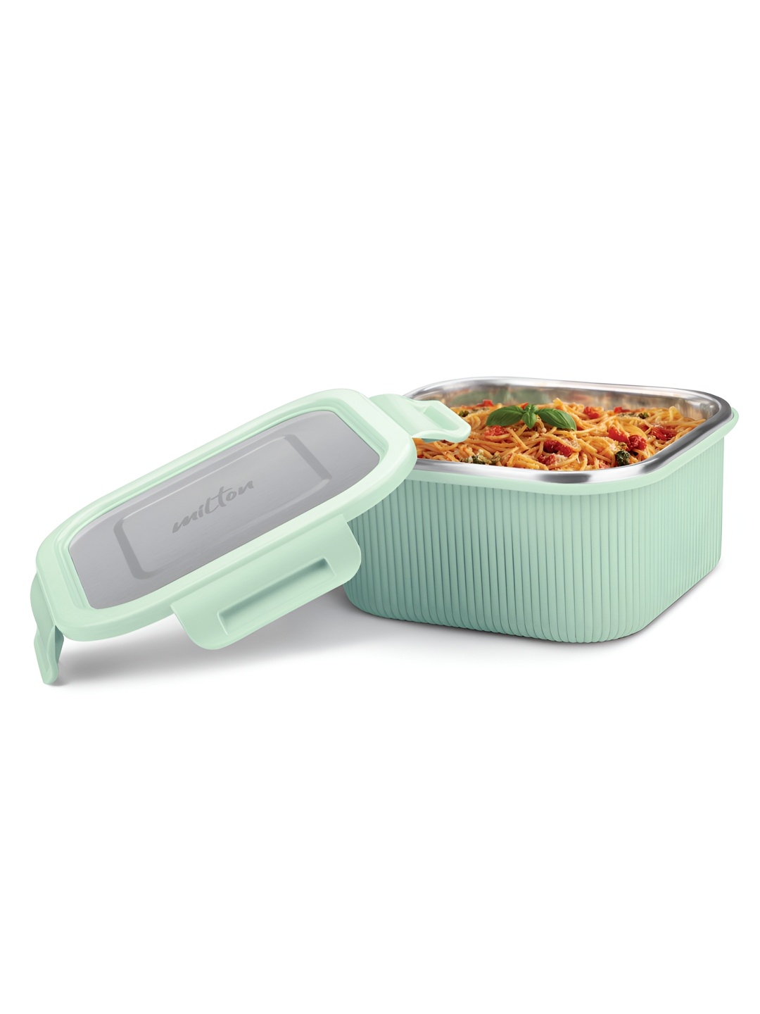 

Milton Cool Touch Aqua Green Stainless Steel Square Lunch Box -780 ml, Sea green