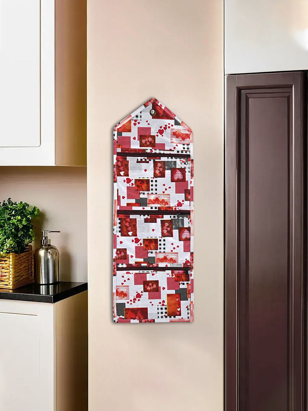 

Kuber Industries White & Red Printed Wardrobe Multi-Utility Organisers