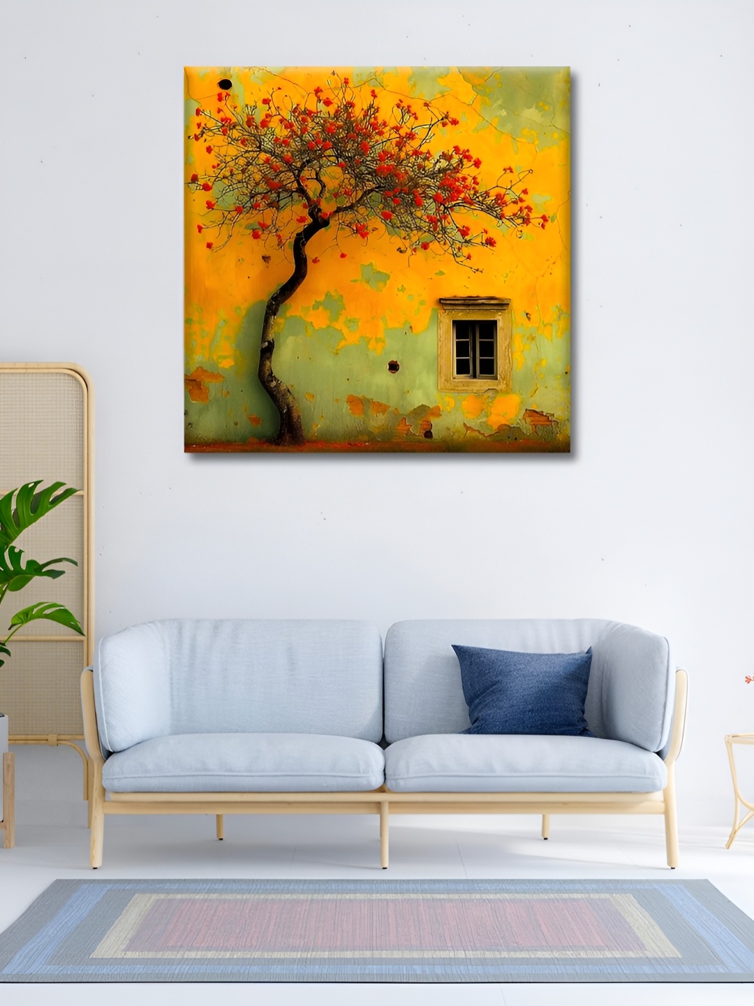 

OLIVE TREE Yellow & Green Floral and Botanical Canvas Wall Paintings