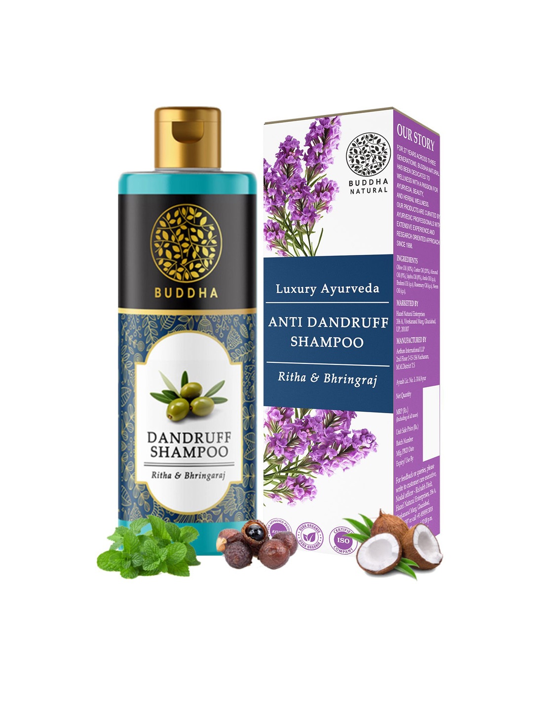 

BUDDHA NATURAL Luxury Ayurvedha Anti-Dandruff Hair Shampoo - 200 ml, Blue