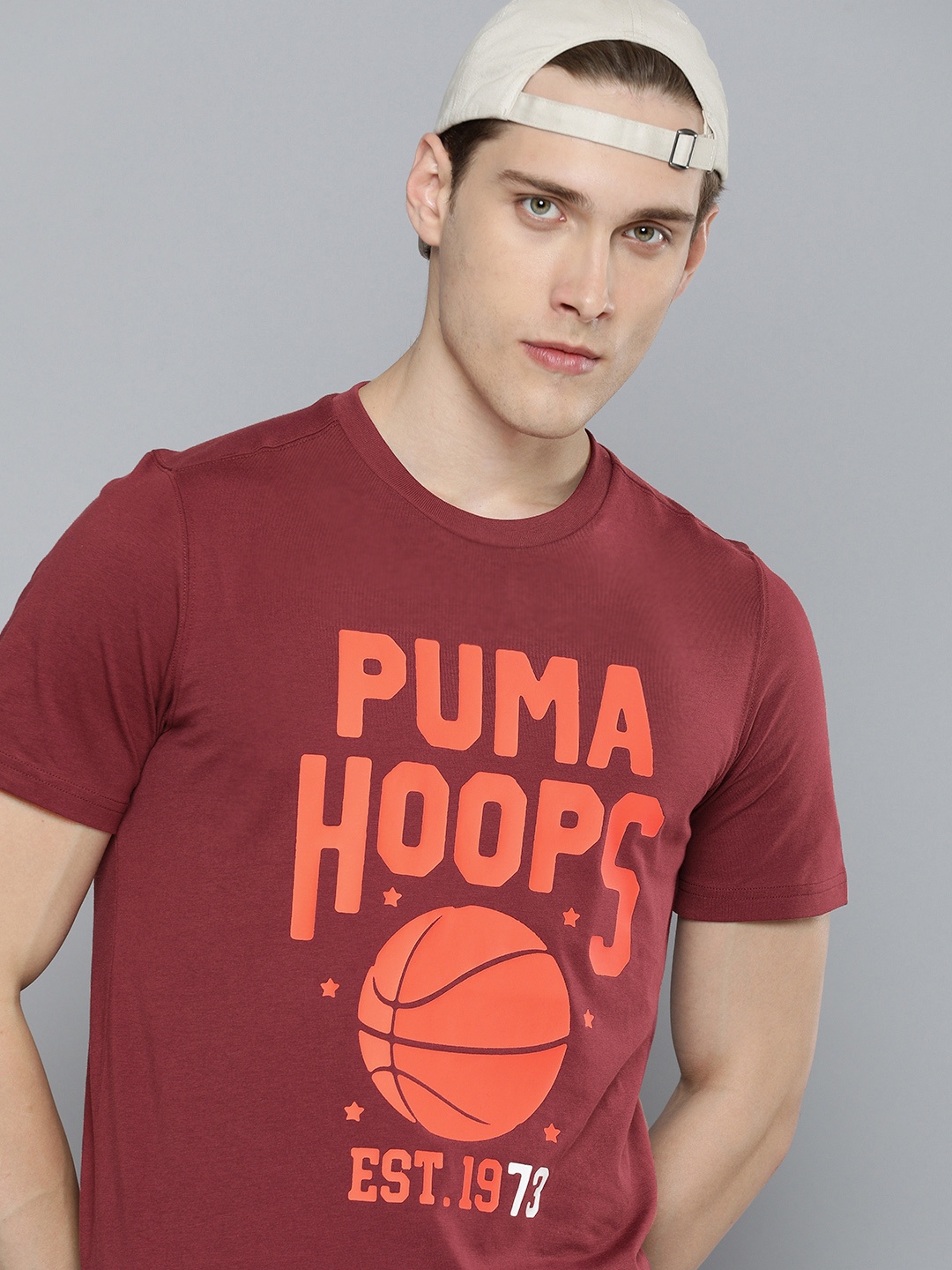 

Puma BLUEPRINT Q4 Graphic Printed Pure Cotton Sports T-shirt, Maroon