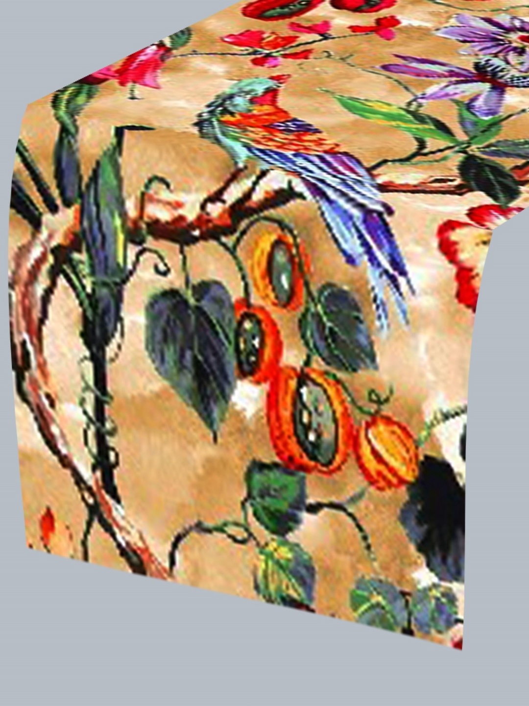 

Lushomes Brown & Green Peacock Printed 6 Seater Rectangular Table Runner