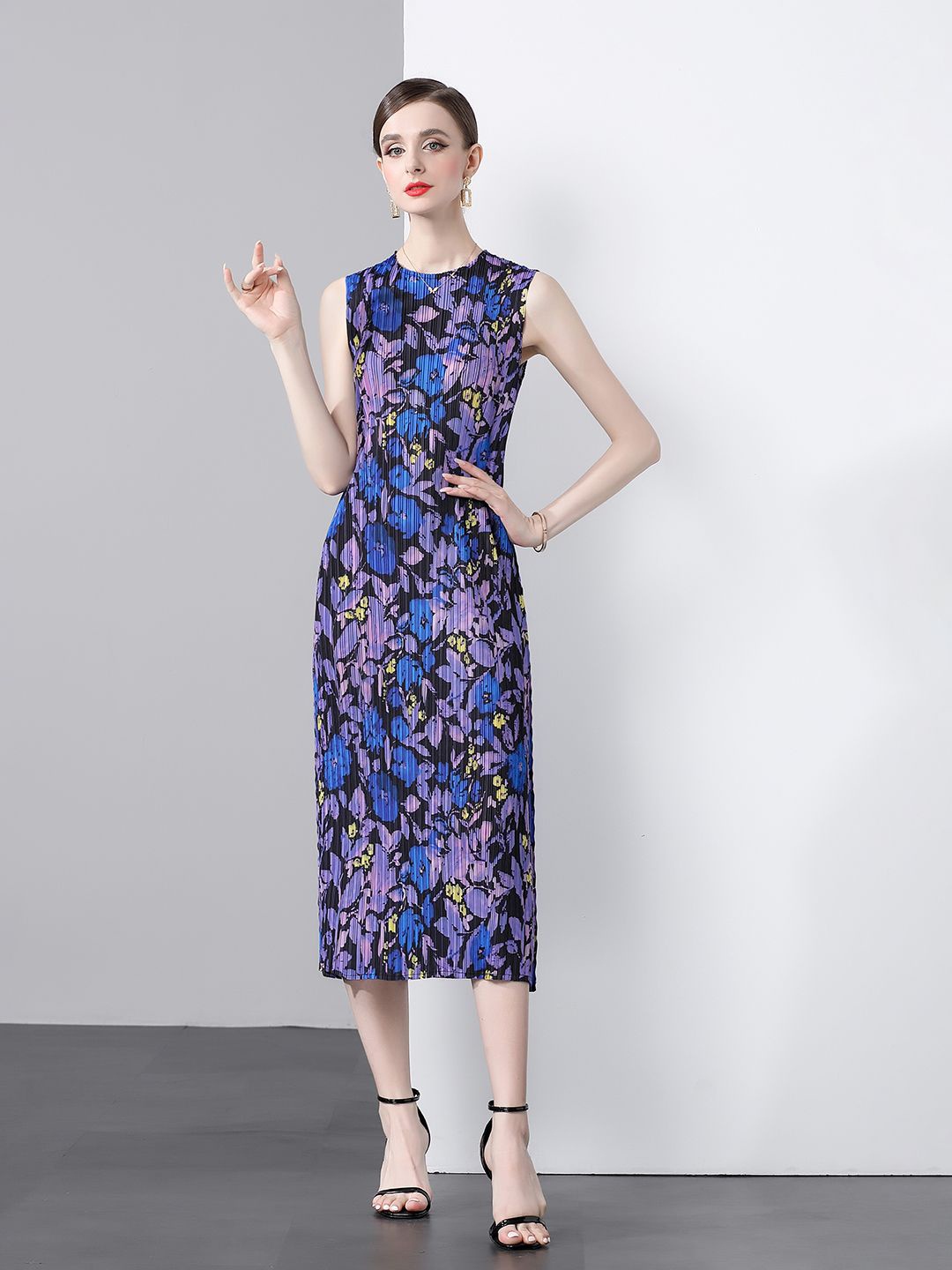 

JC Collection Women Floral Printed Sheath Midi Dress, Blue