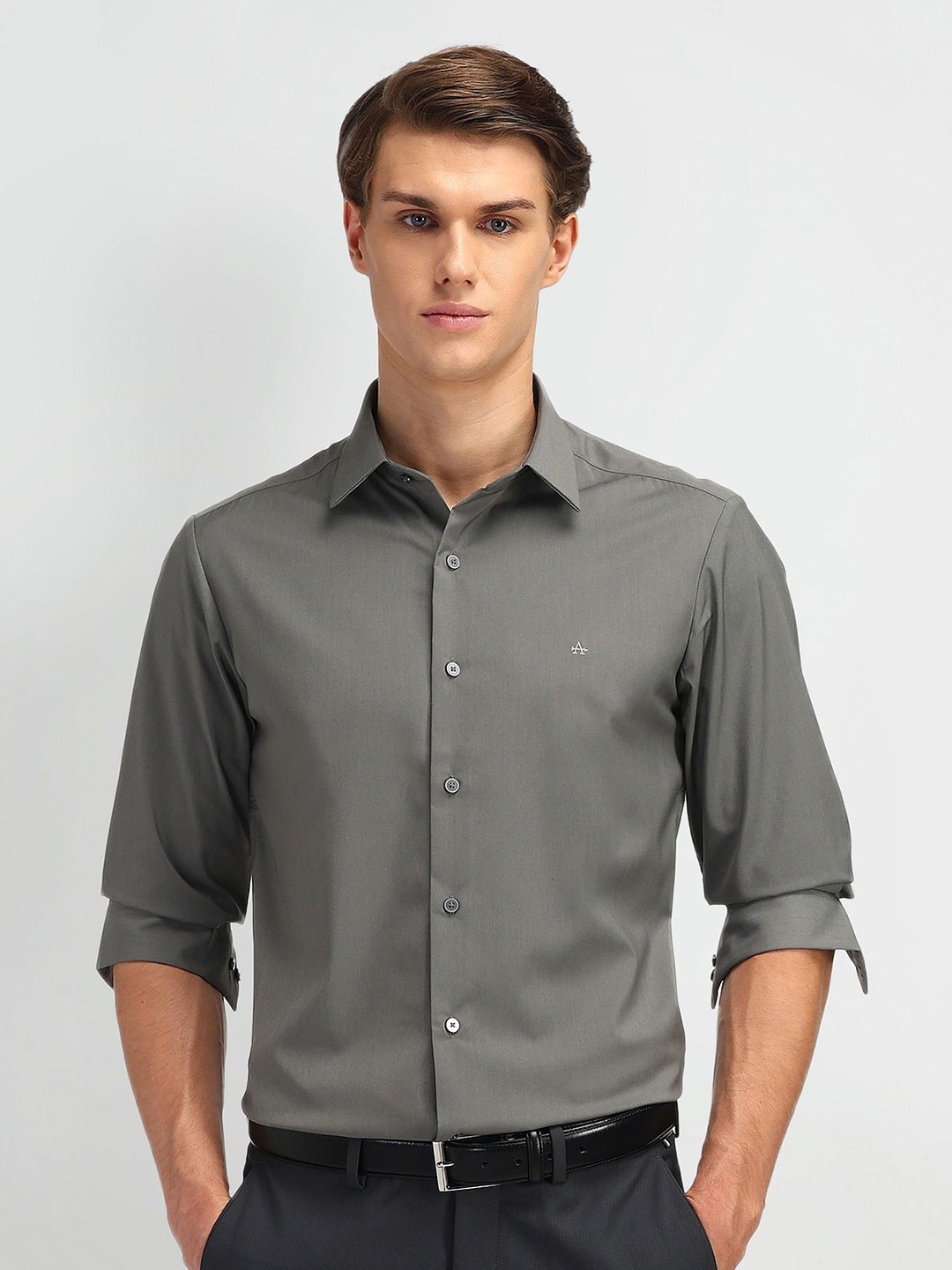 

Arrow New York Men Modern Slim Fit Opaque Formal Shirt, Grey