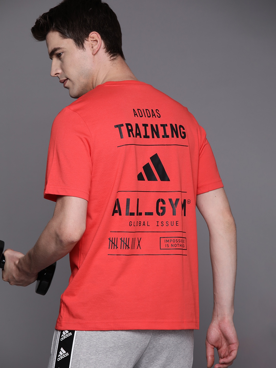 

ADIDAS Men Typography Printed T-shirt, Red