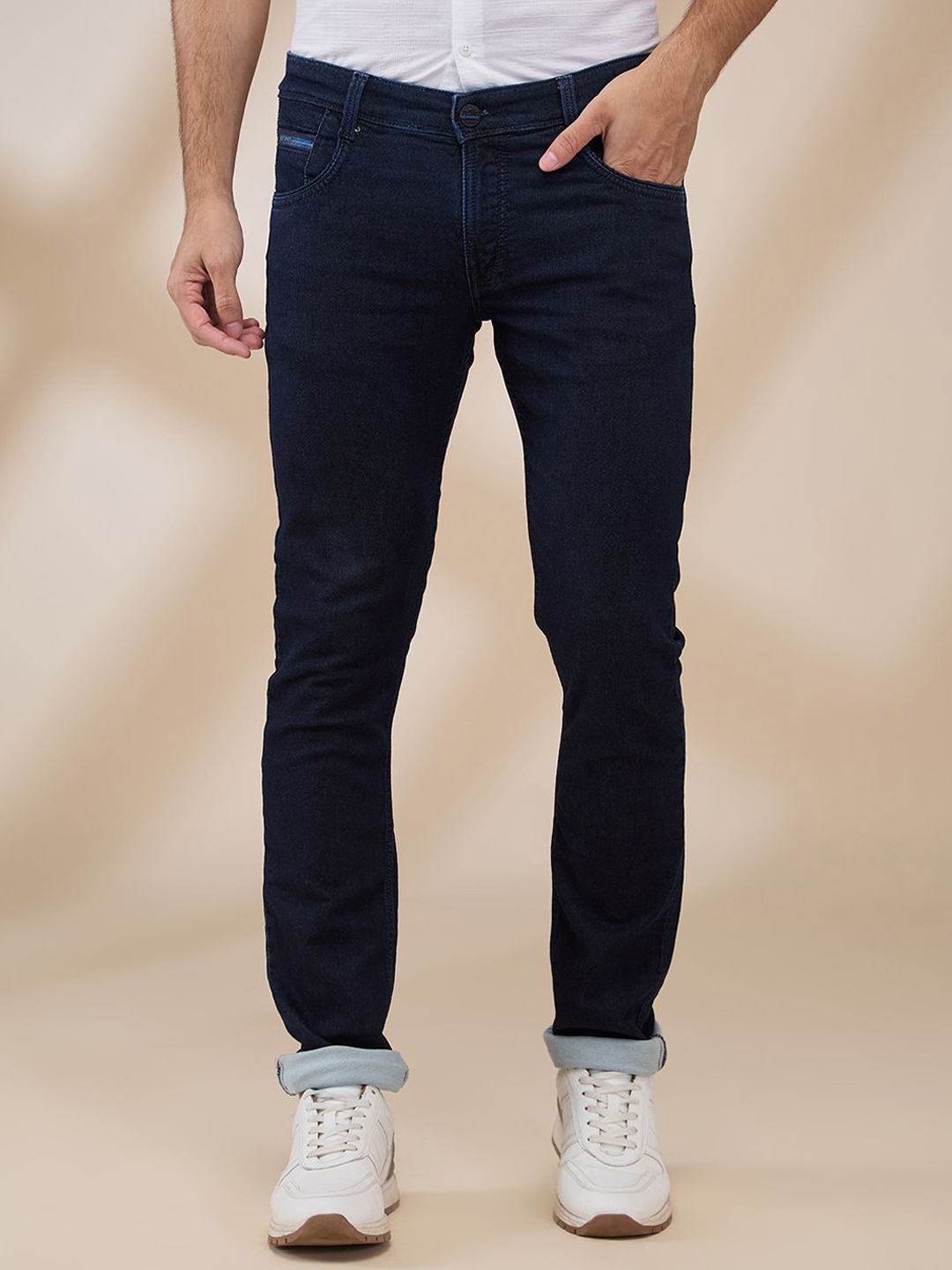 

Parx Men Tapered Fit Low-Rise Jeans, Blue