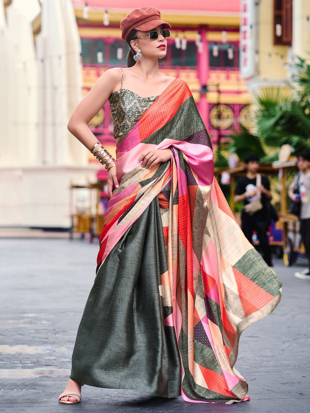 

Anouk Poly Crepe Saree, Sea green
