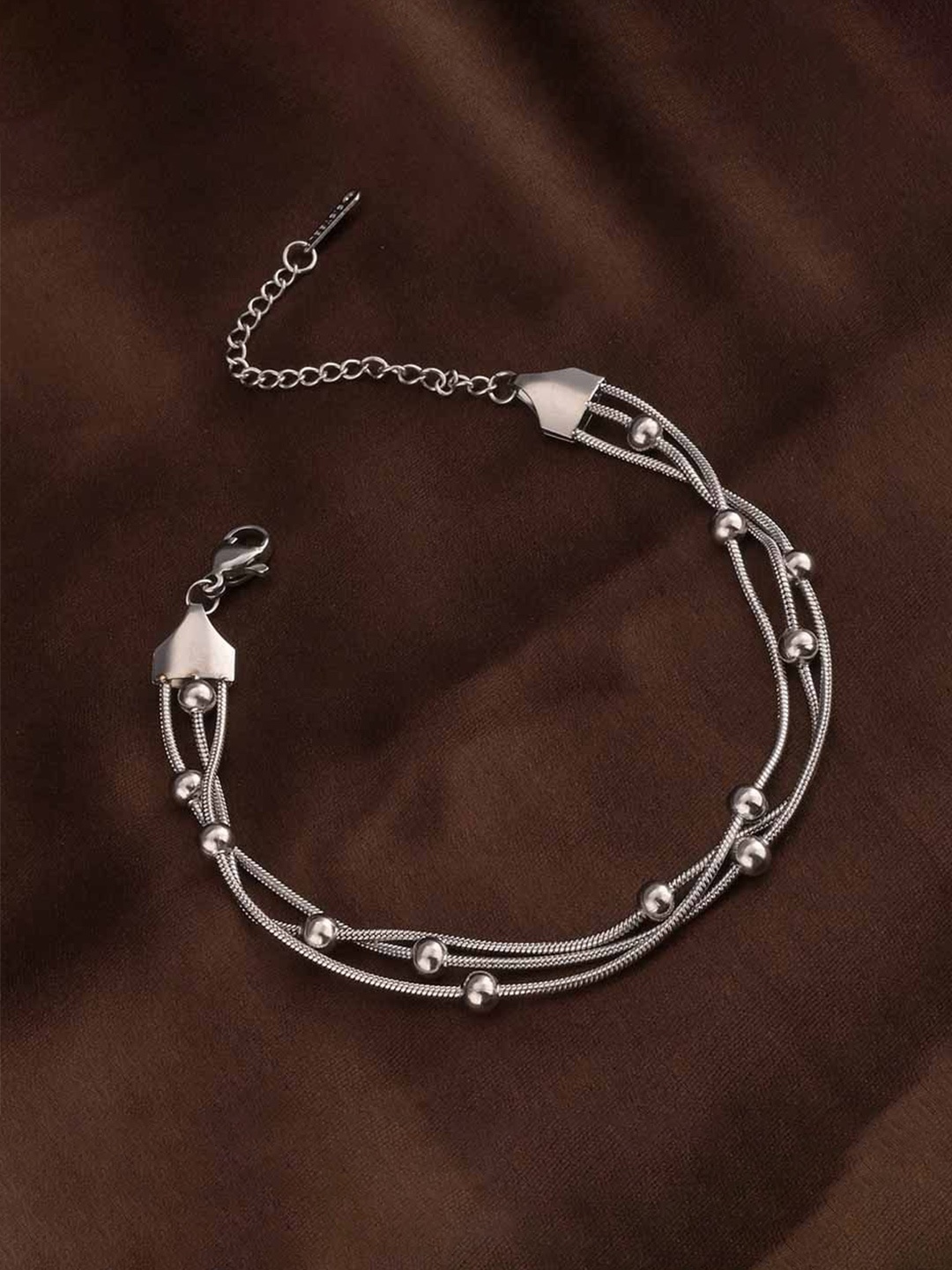 

PALMONAS Silver Plated Stainless Steel Wraparound Bracelet
