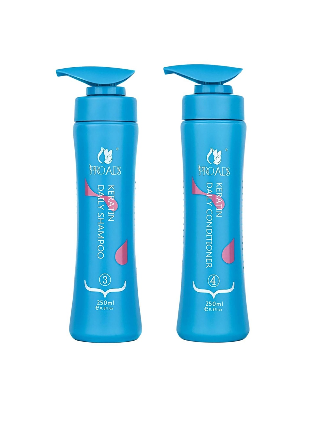 

PROADS Keratin Daily Shampoo & Conditioner Combo-250ml Each, Blue