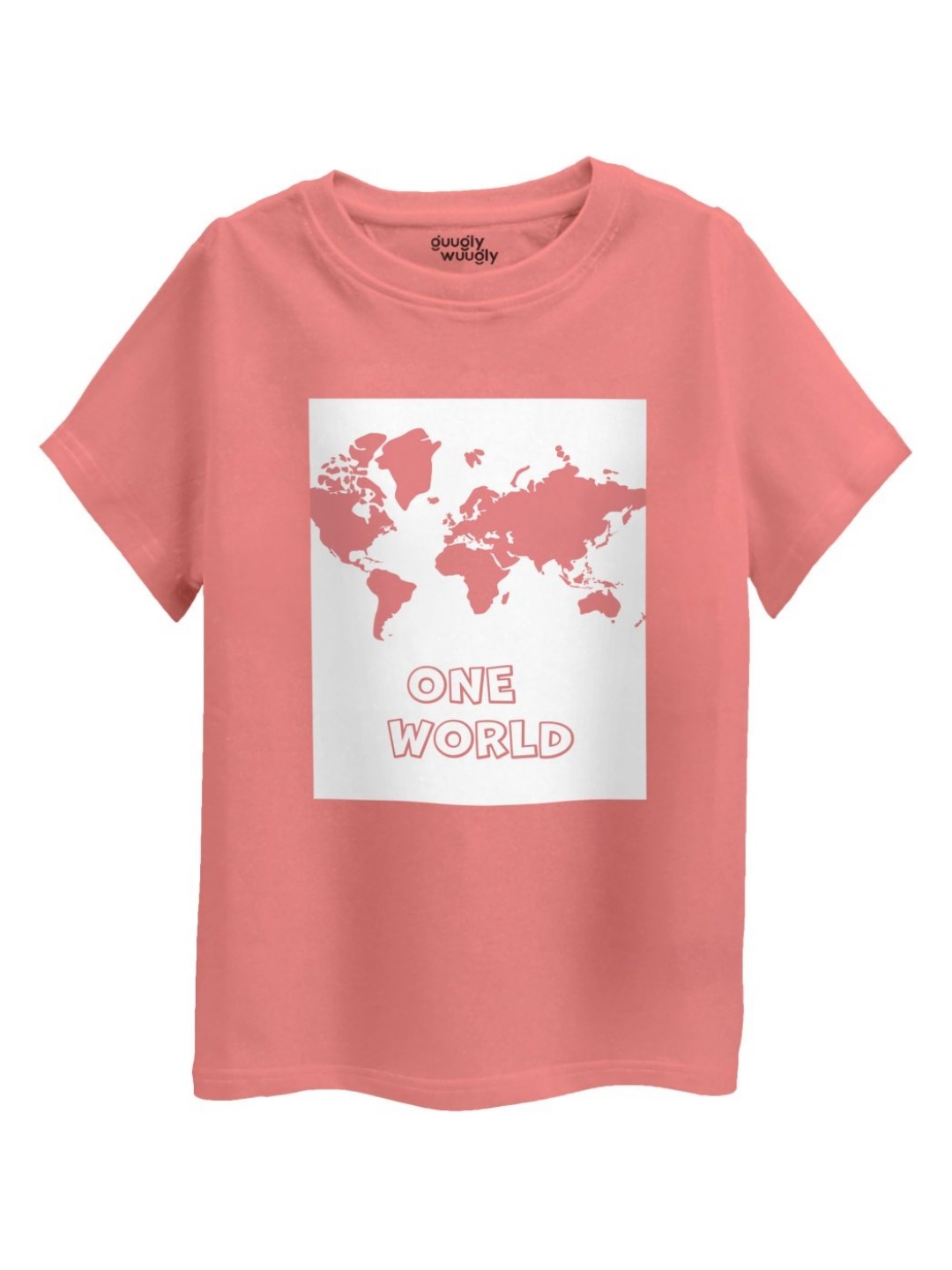 

Guugly Wuugly Girls Graphic Printed Round Neck Cotton T-shirt, Peach