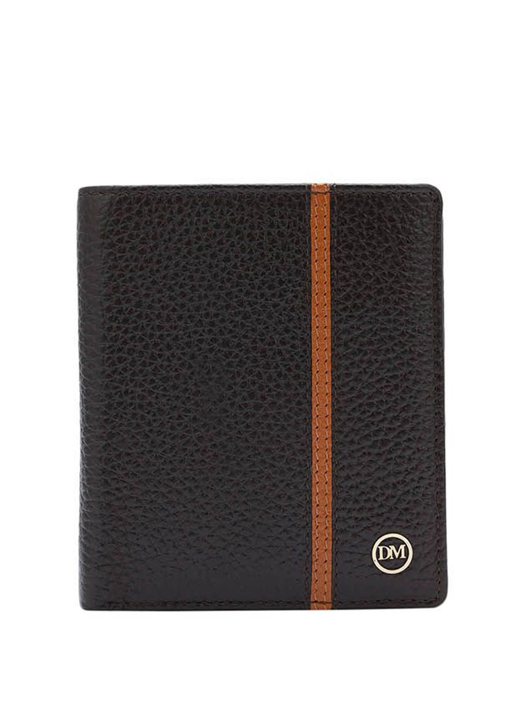 

Da Milano Men Textured Leather Two Fold Wallet, Brown
