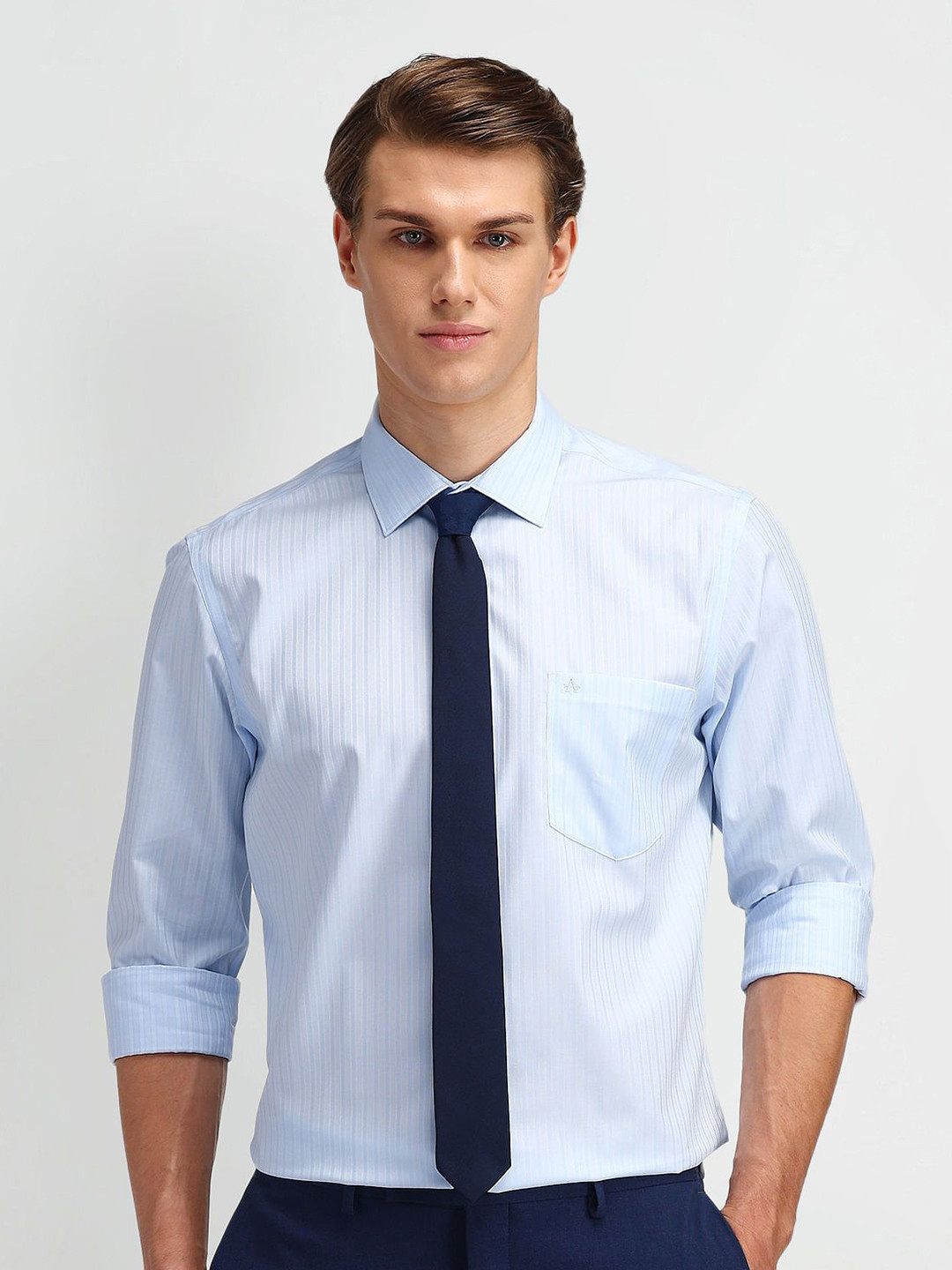

Arrow Men Classic Opaque Striped Formal Shirt, Blue