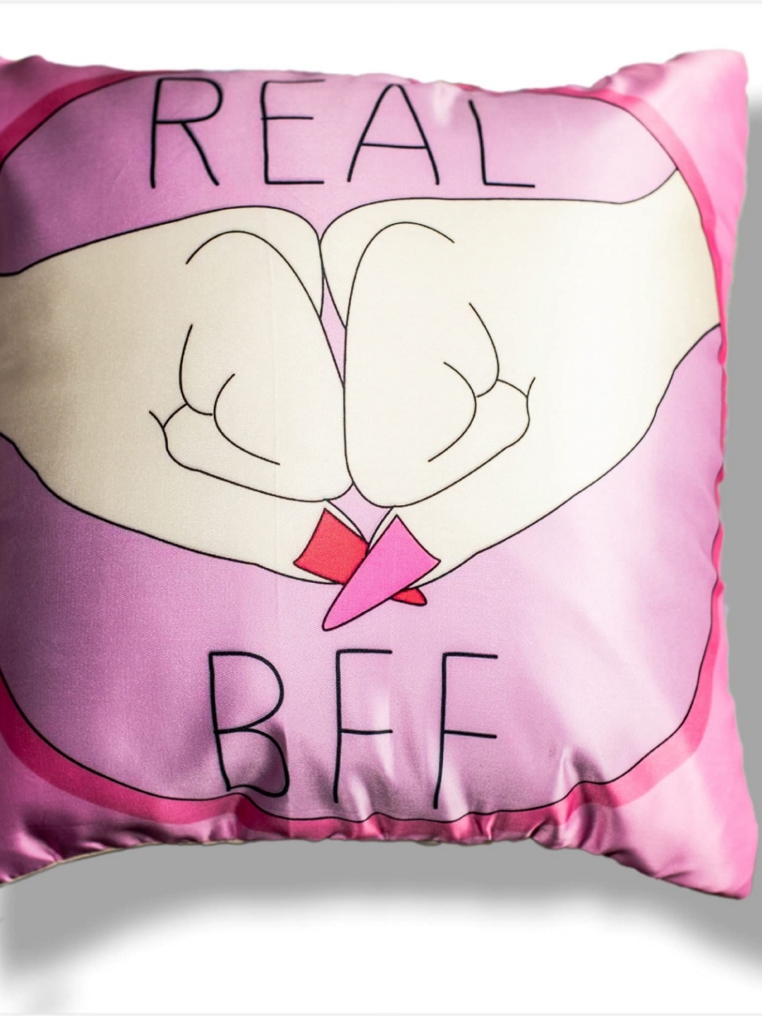 

Vendola Pink & White Quirky Printed Square Cushion Covers