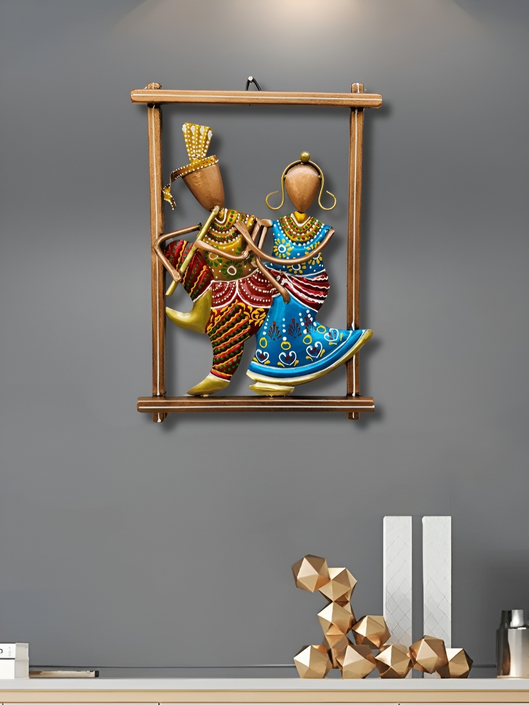 

RSN Red & Blue Textured Radha Krishna Religious Wall Decor