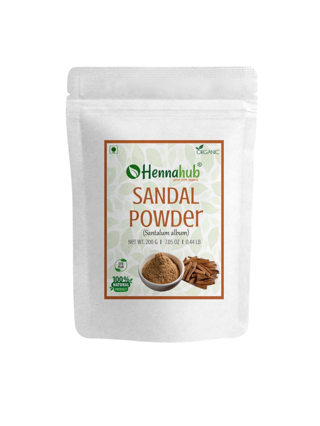 

HENNAHUB Sandalwood Powder For Natural Skin Soother & Radiance Booster-200g, Brown