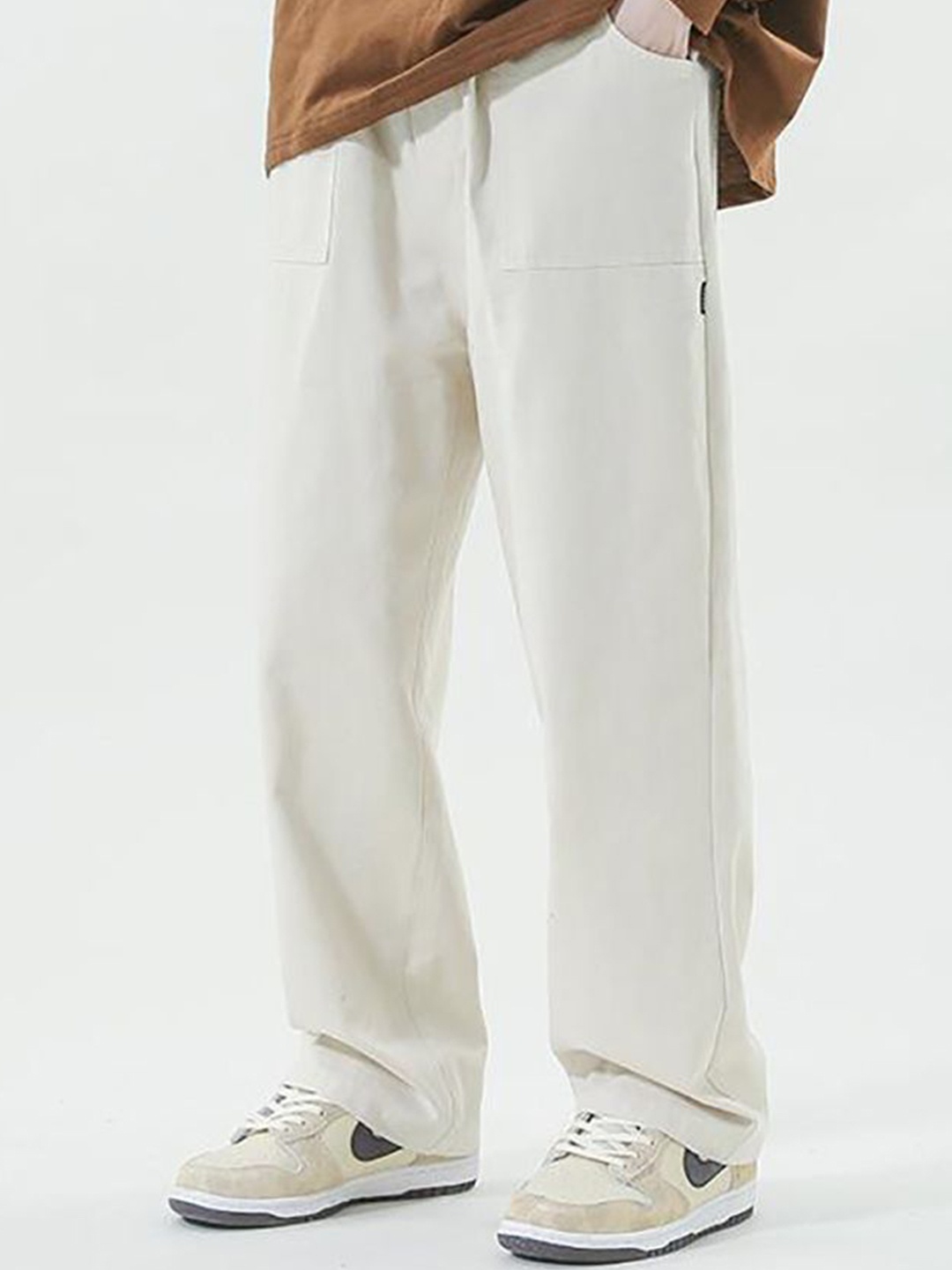 

StyleCast x Revolte Men Solid Straight Fit Culottes Trousers, Beige