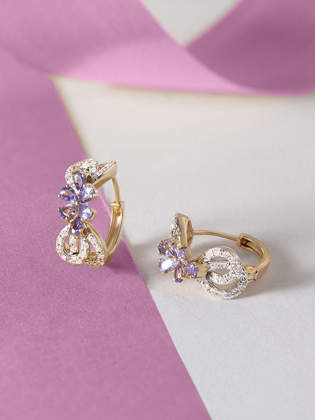 

Mia by Tanishq 14KT Gold Diamond Hoop Earrings