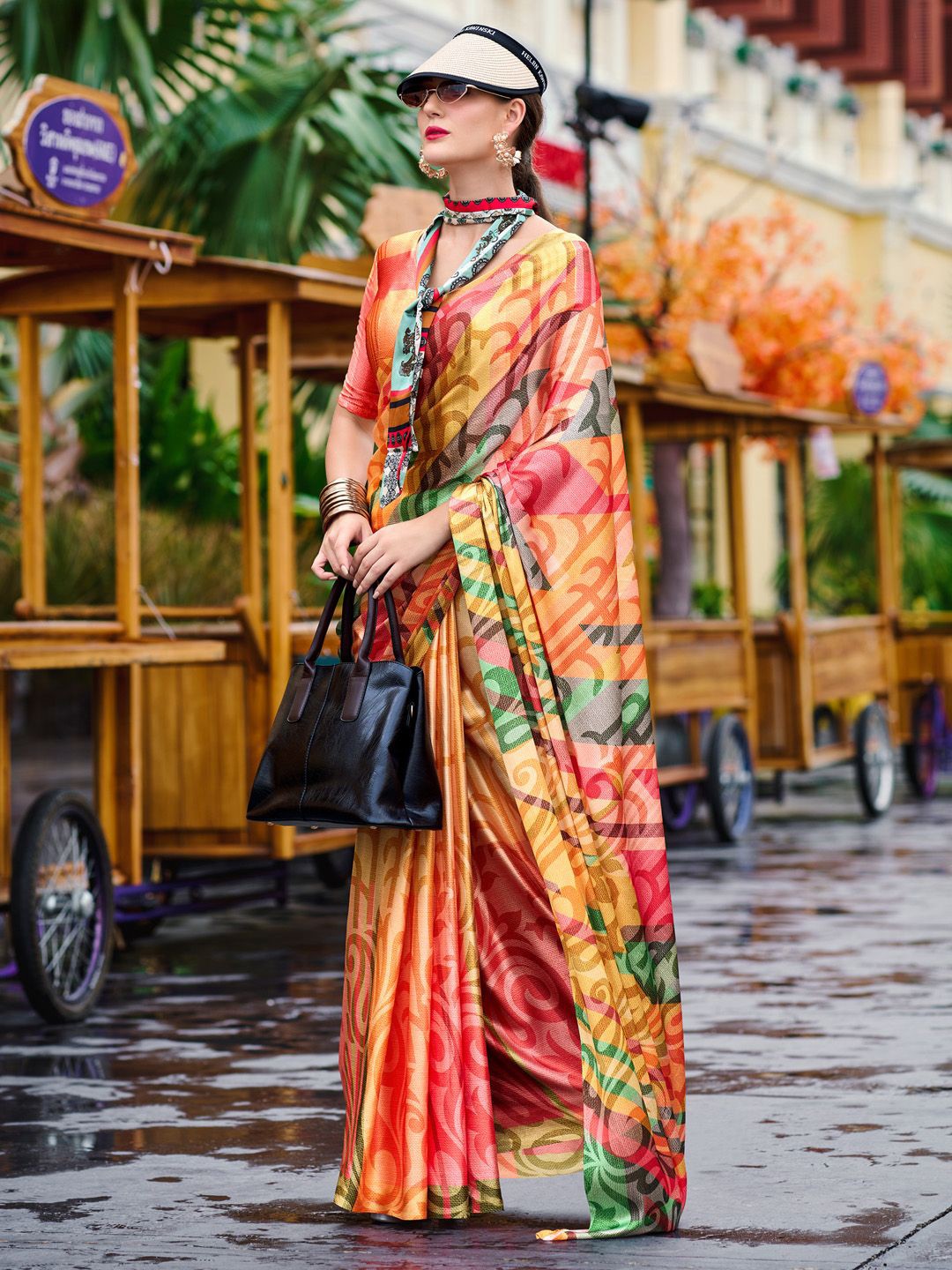 

Anouk Poly Crepe Saree, Yellow