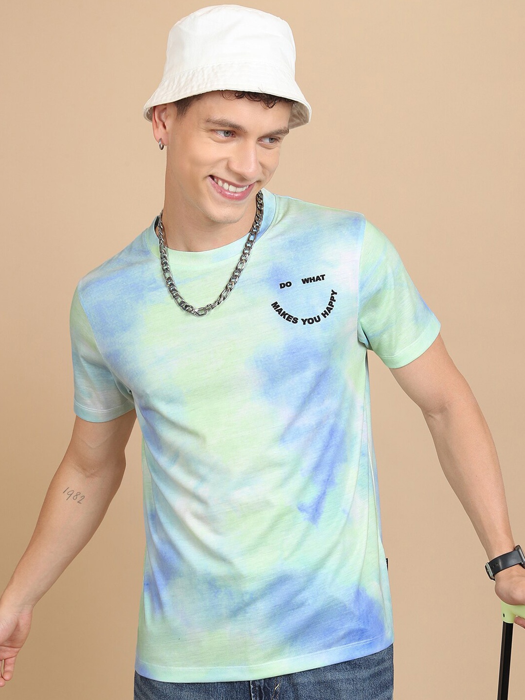 

HIGHLANDER Abstract Printed Oversized T-Shirt, Grey