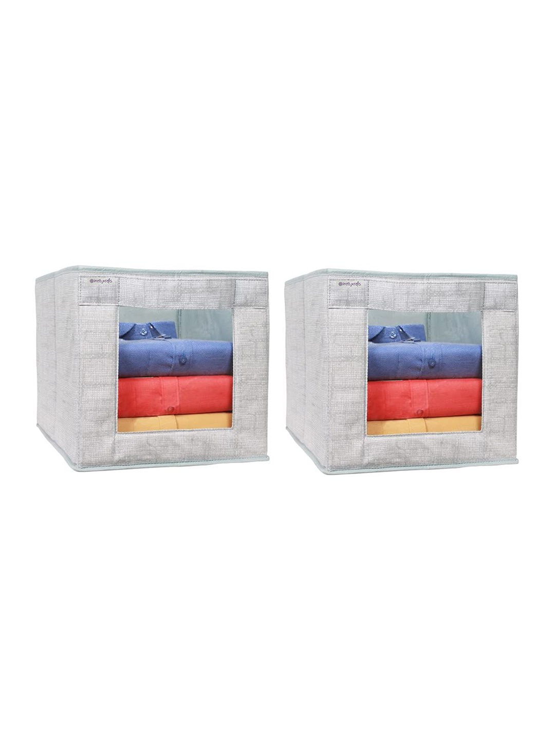 

prettykrafts Grey 2 Pieces Reusable Multi-Utility Organisers