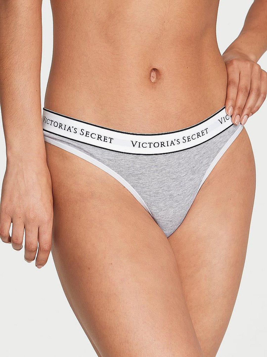 

Victoria's Secret Women Mid-Rise Thongs Briefs, Grey