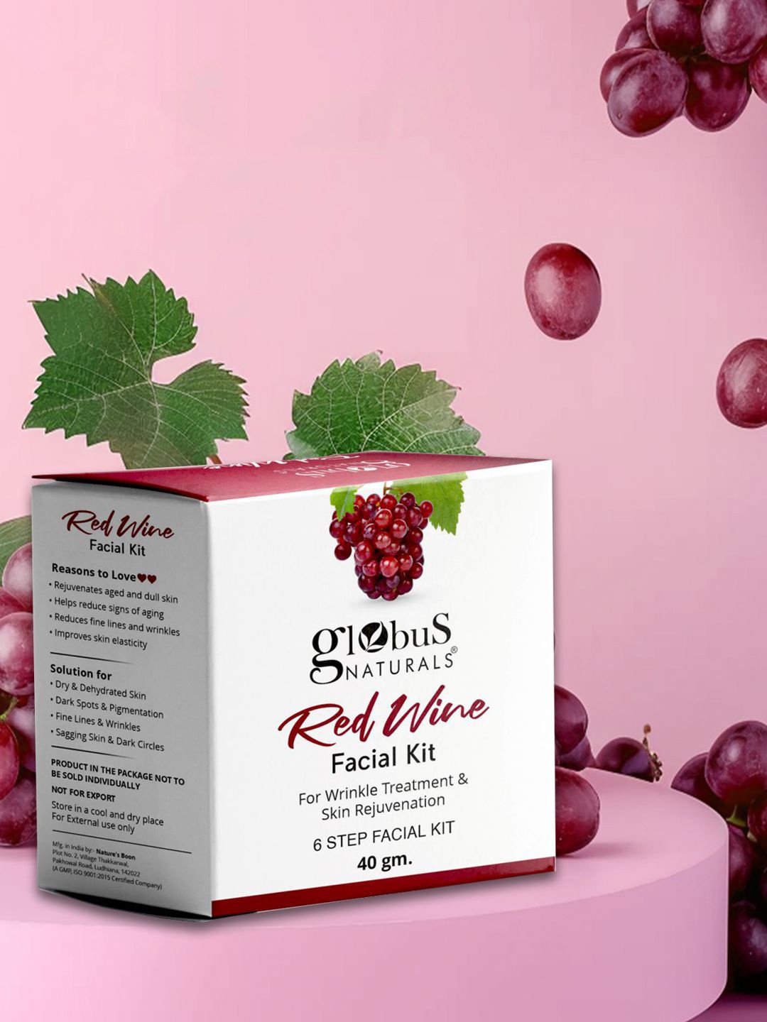 

Globus naturals Red Wine Anti Aging 6 Step Facial Kit 40 g