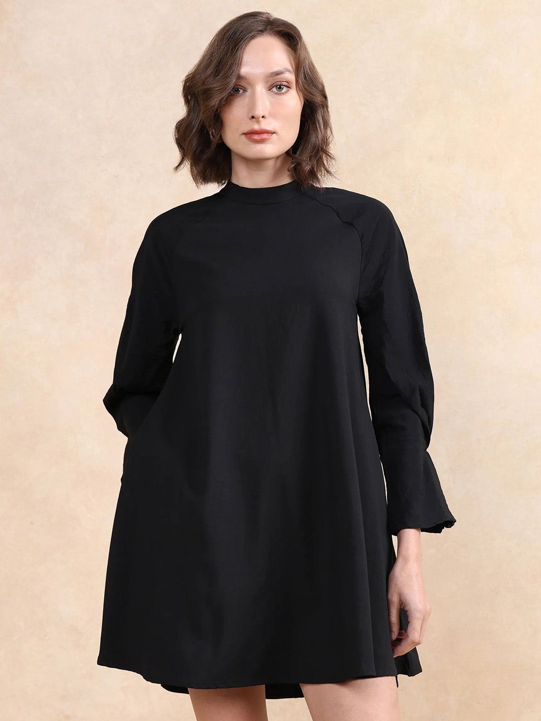 

RAREISM Bell Sleeve A-Line Mini Dress, Black