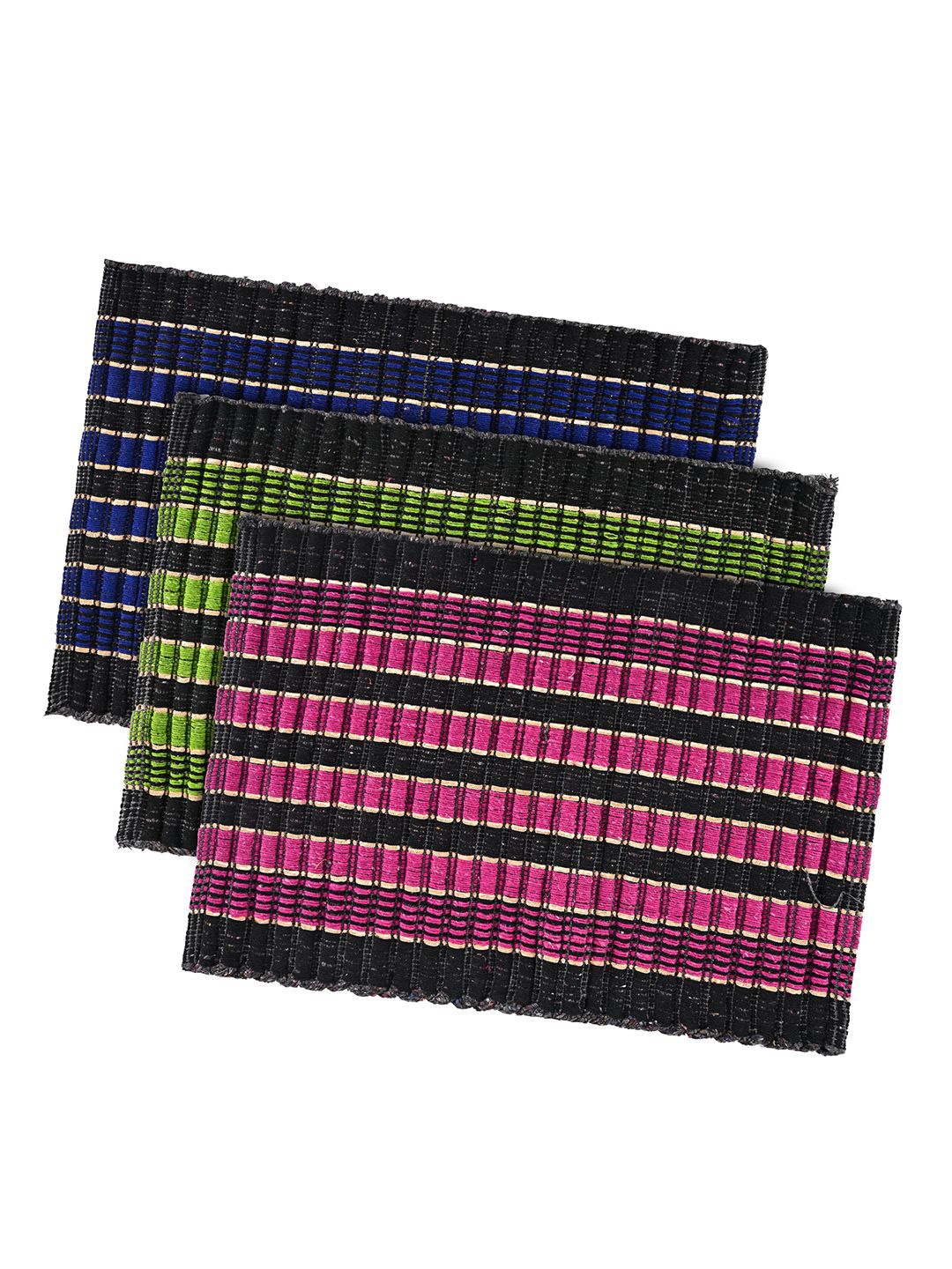 

Kuber Industries Pink & Green 3 Pieces AntiSlip Textured Doormats