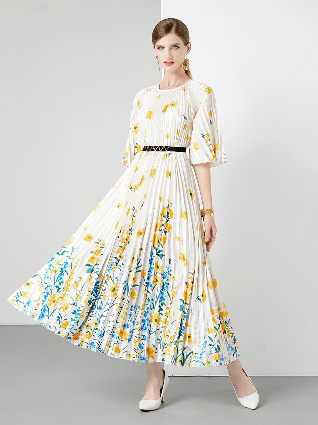 

JC Collection Women's Floral Print Maxi Dress, White