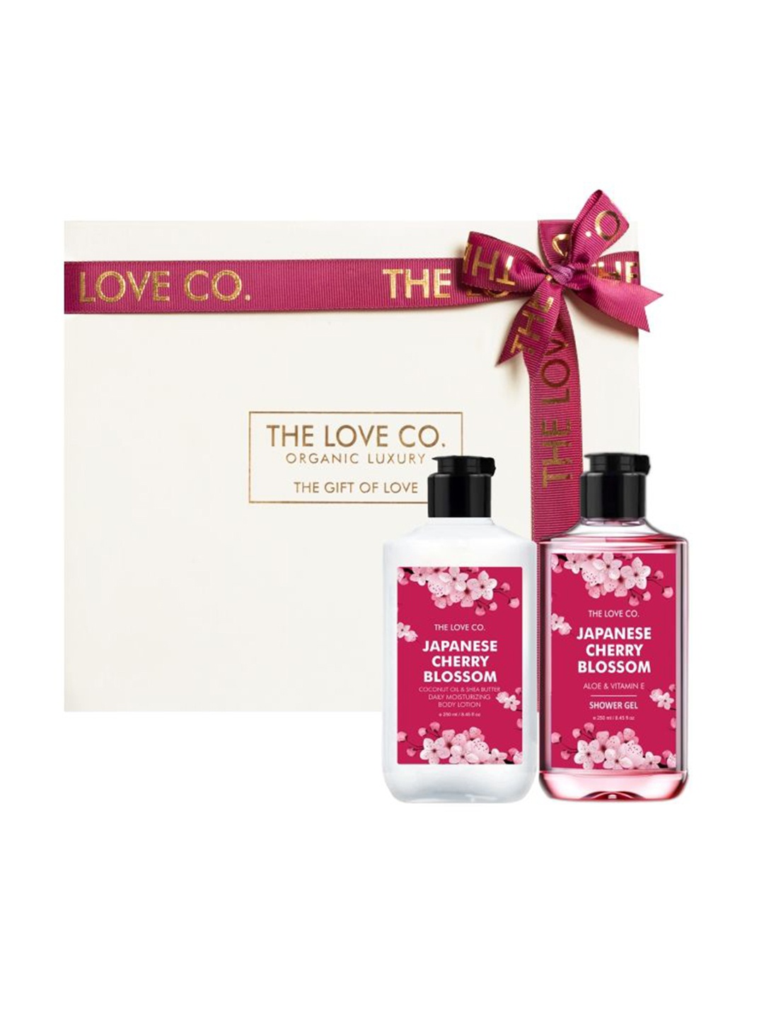 

The Love Co Set Of 2 Japanese Cherry Blossom Bath and Body Gift Set - 250ml Each, White