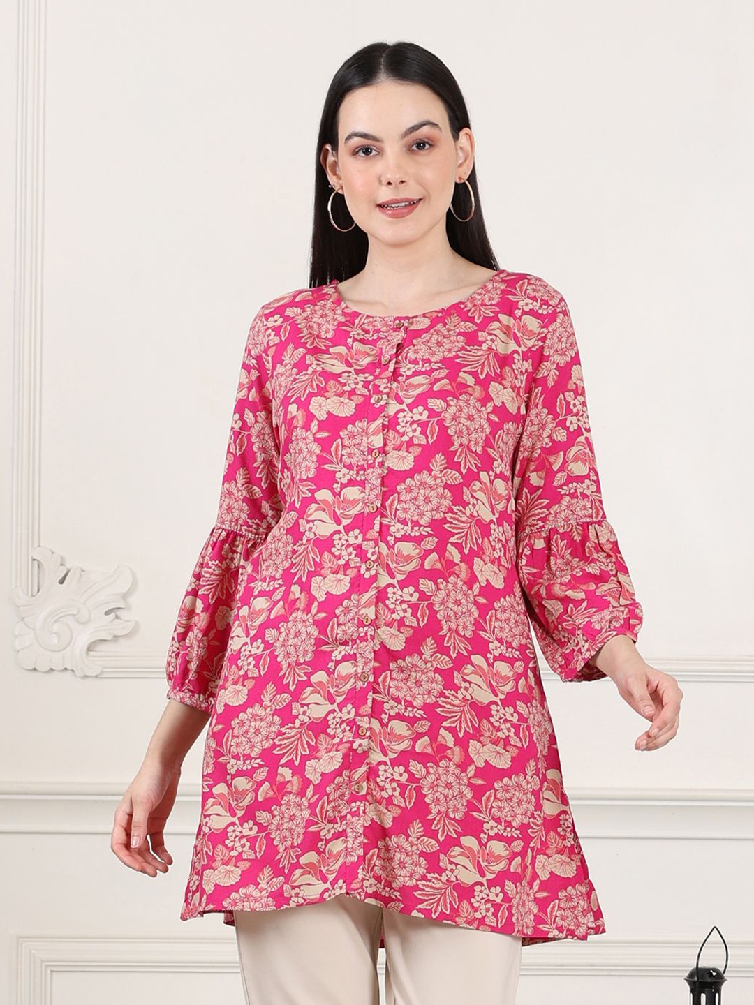 

W Printed Tunic, Pink